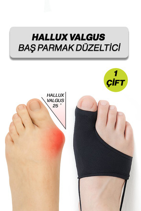 Exland Hallux Valgus Baş Parmak Düzeltici Çorap – Çift Silikon Destek + Kayma...