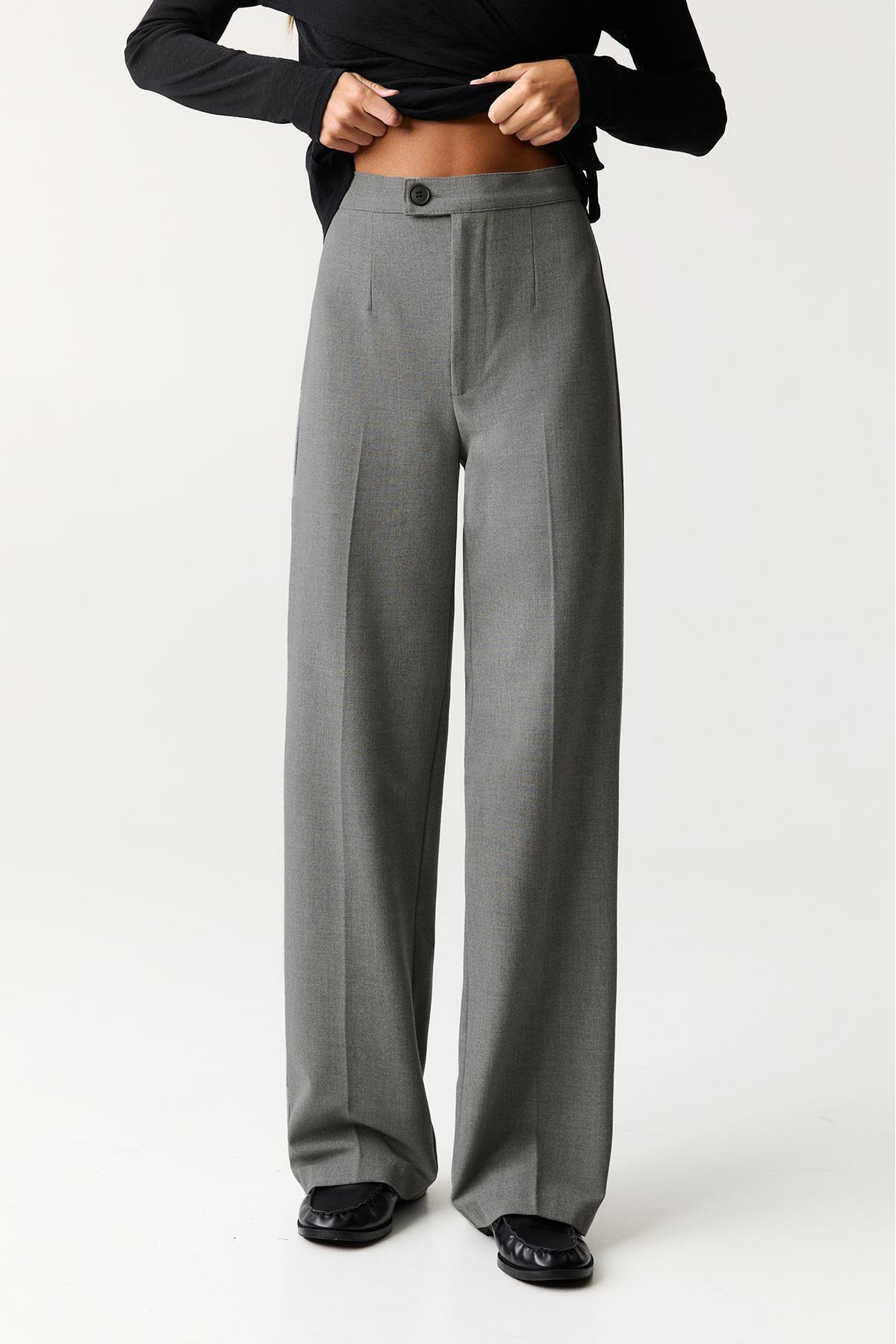 Pull & Bear  Pensli straight kumaş pantolon - Görsel 6