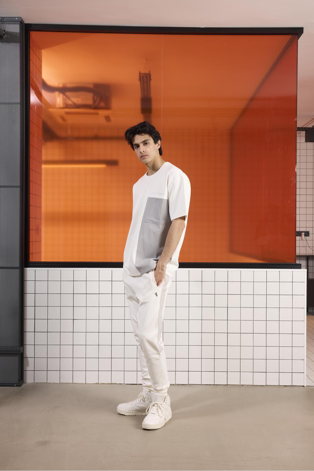 GMG FIRENZE Bisiklet Yaka Cep Detaylı Oversize Erkek T-shirt 2