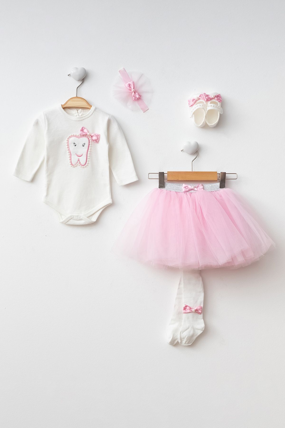 Petite Ponpon Baby Kız Bebek Doğum Günü Parti Kıyafeti Tütü Etek Diş Buğdayı fotoğrafı 2 (önizleme)