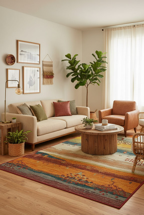 Rose'n Home Arte DS299 Vintage Orman Desenli Dekoratif Dokuma Halı