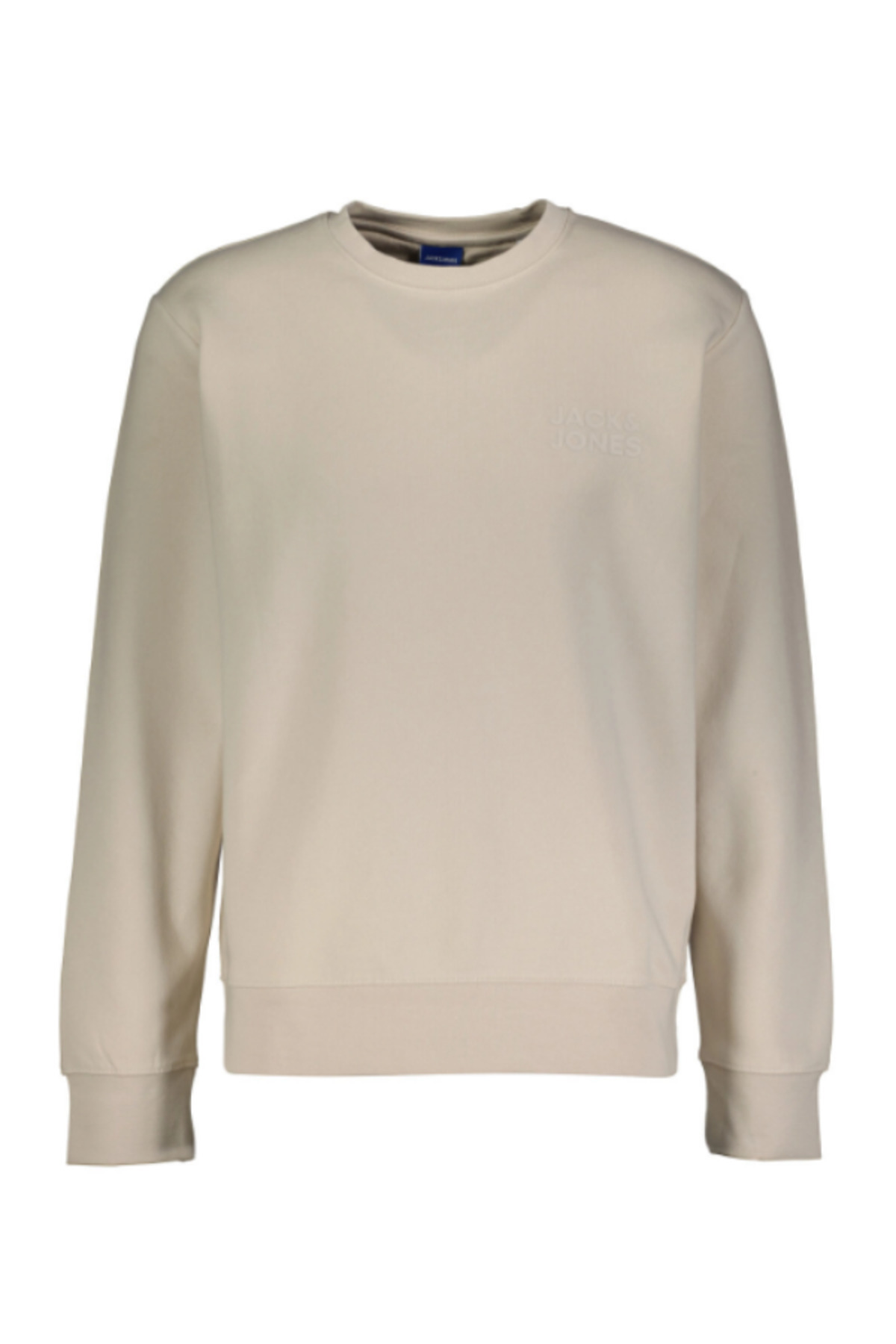 جک اند جونز سویشرت مردانه بژ Jorlogo Sweat Neck Tr Ss25 12290659-Moonbeam