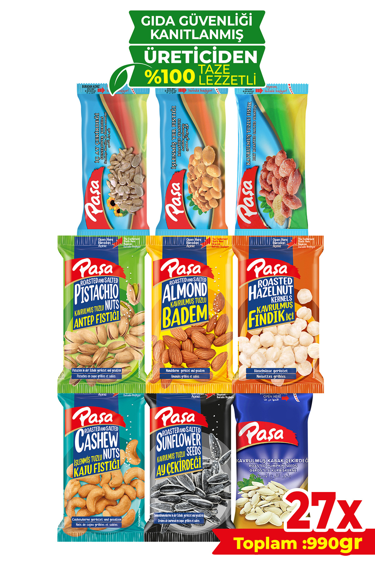 Paşa Lezzeti Keşfet Lüx Paket 990 gr - 27 Paket (NATUREL 1. KALİTE)