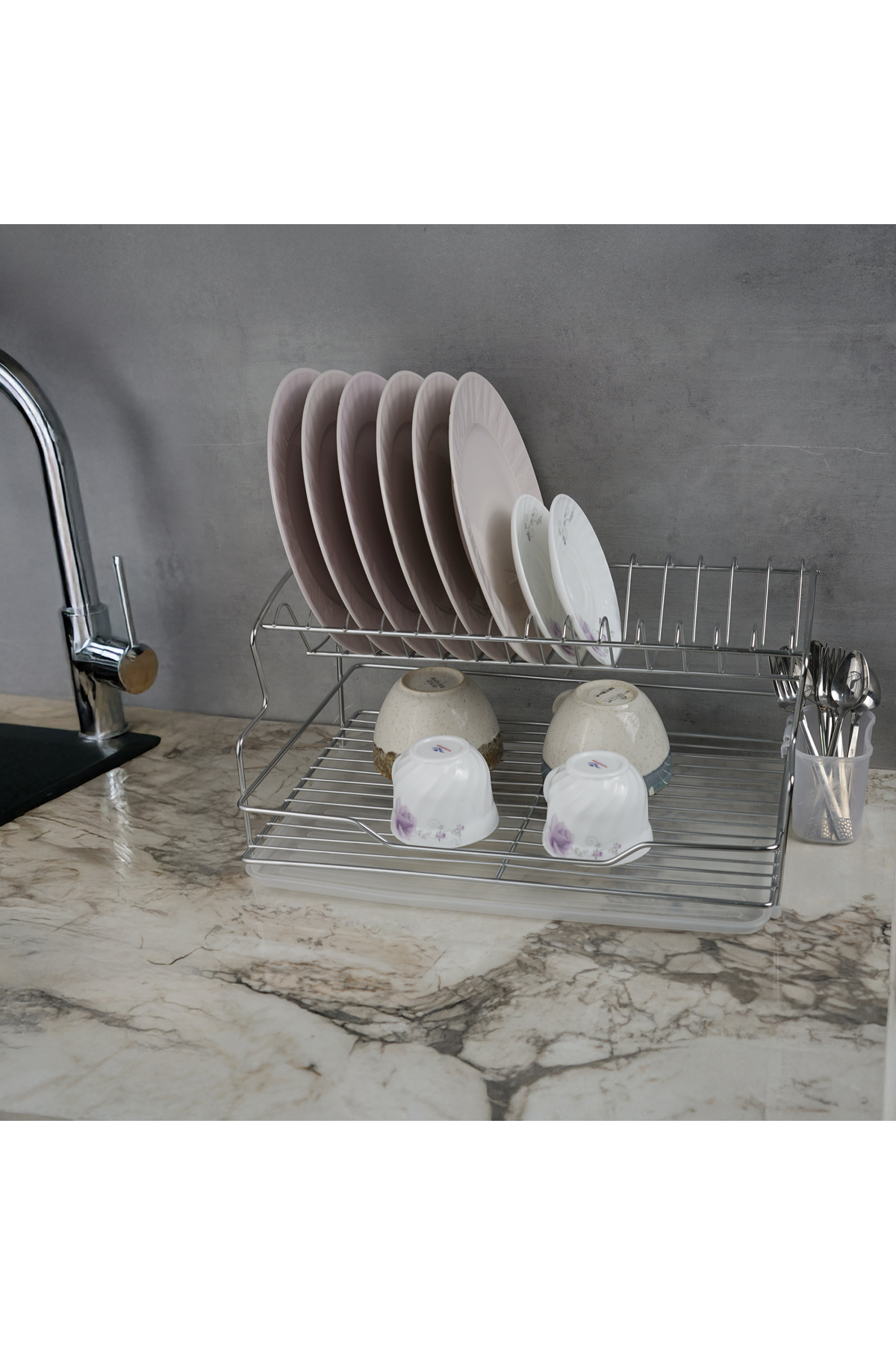 Kiwa Metal Eco Bulaşıklık Tabaklık Mutfak Düzenleyici Paslanmaz