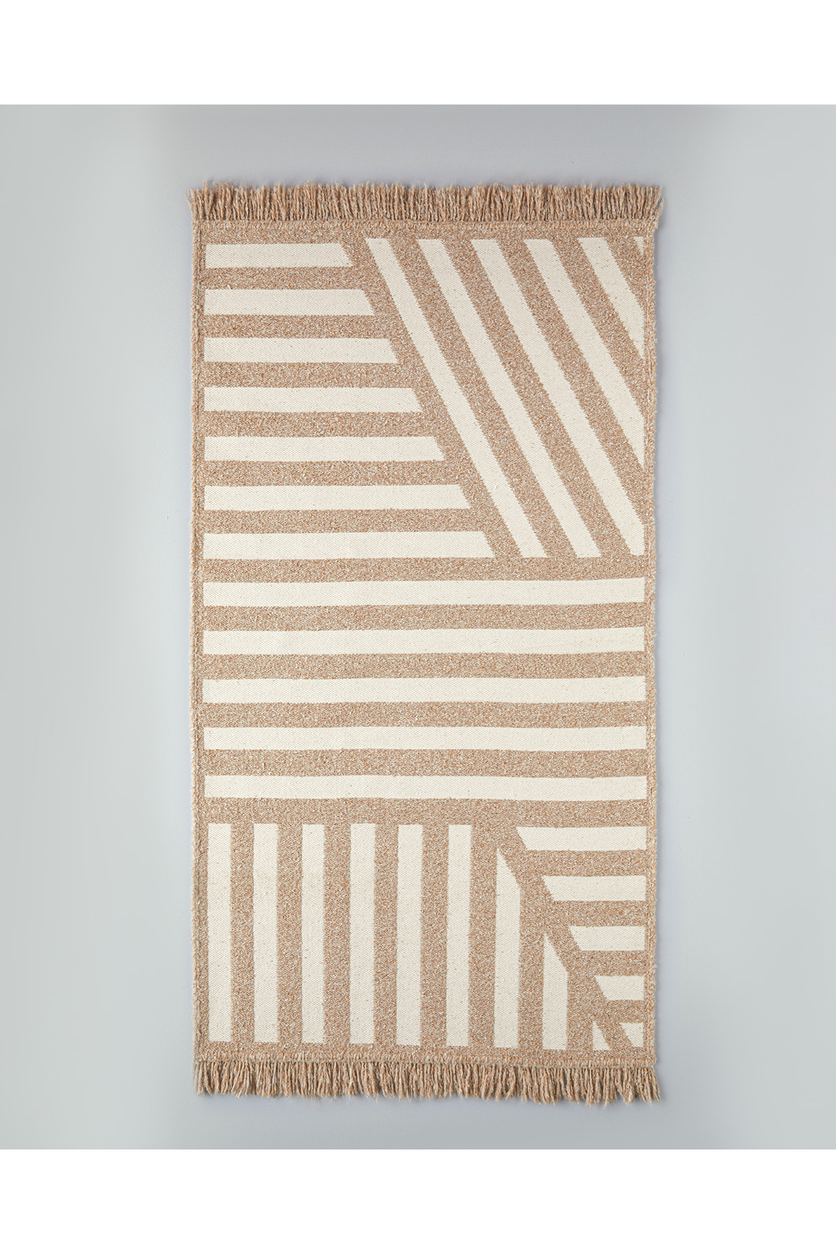 English Home Linear Dokuma Kilim 80x150 cm Açık Krem - Kahve