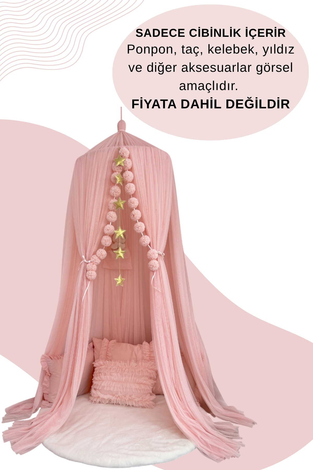 PAMUKA Tül Cibinlik Deluxe Baby Pink