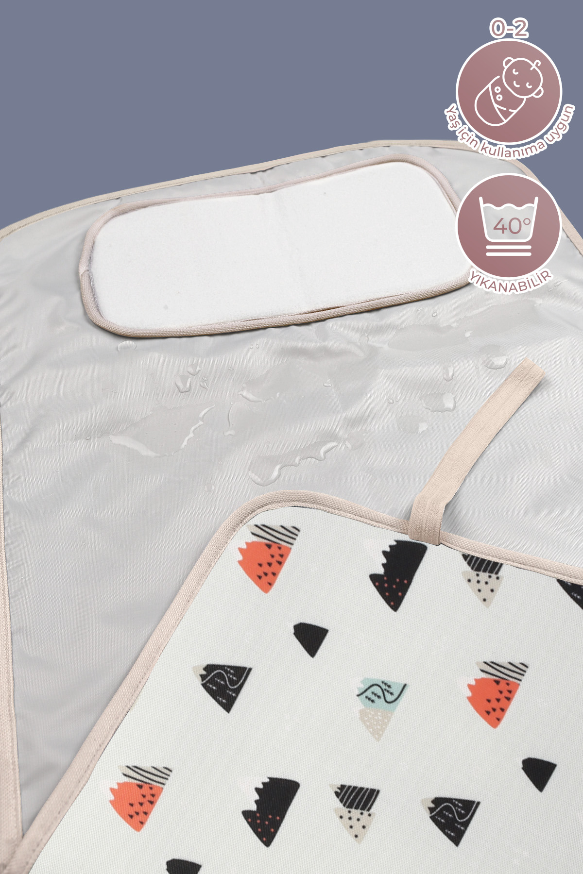 HAMUR Anne Bebek Bakım Örtüsü Alez Yenidoğan Alt Açma Değiştirme Poyraz Organizer Pedi Minderi ÇiftTaraflı fotoğrafı 3 (önizleme)