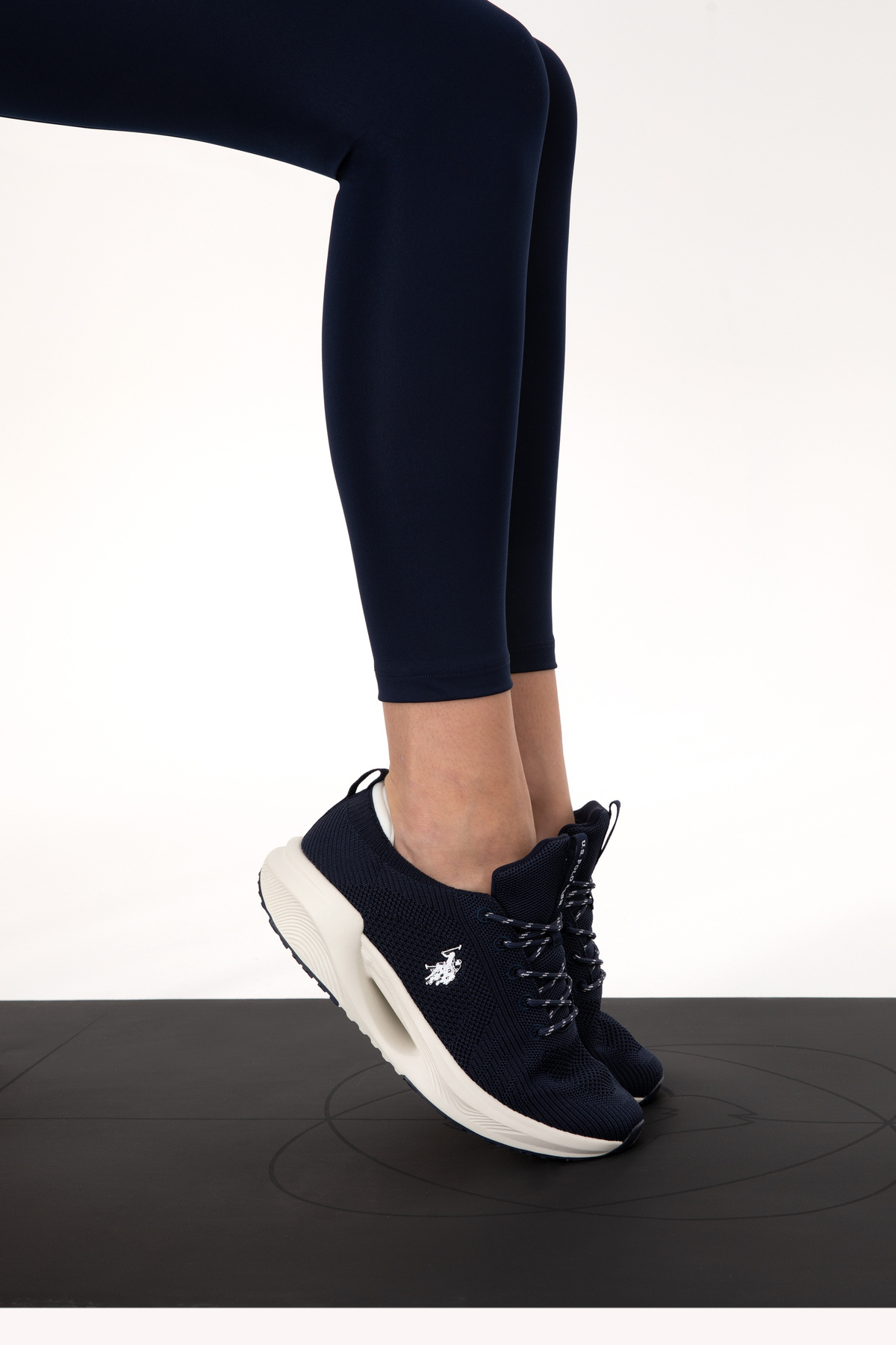 U.S. Polo Assn. Kadın Lacivert Yüksek Bel Spor Tayt 50312978-VR033 görsel 7