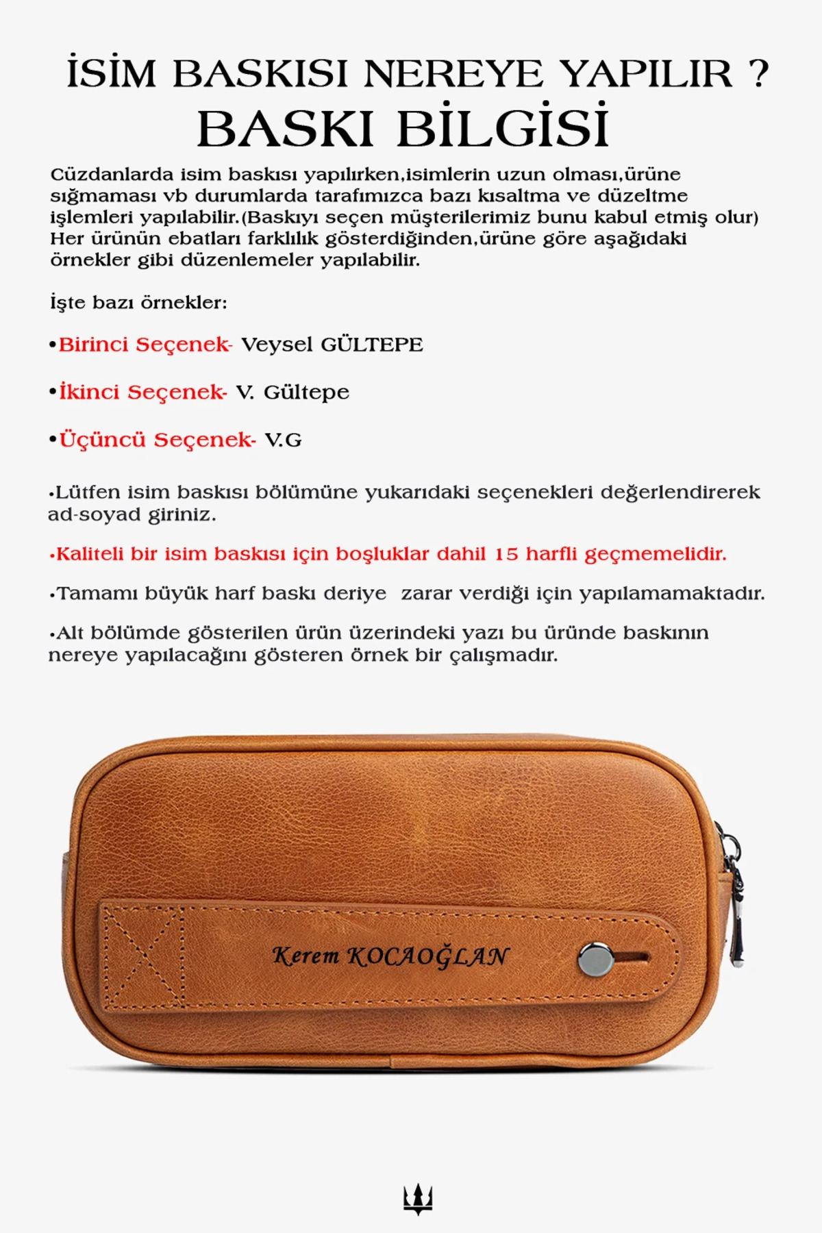 Getto Deri Pars Minimal Hakiki Deri El Çantası Kişi Özel İsim Baskı El Çantası görsel 8
