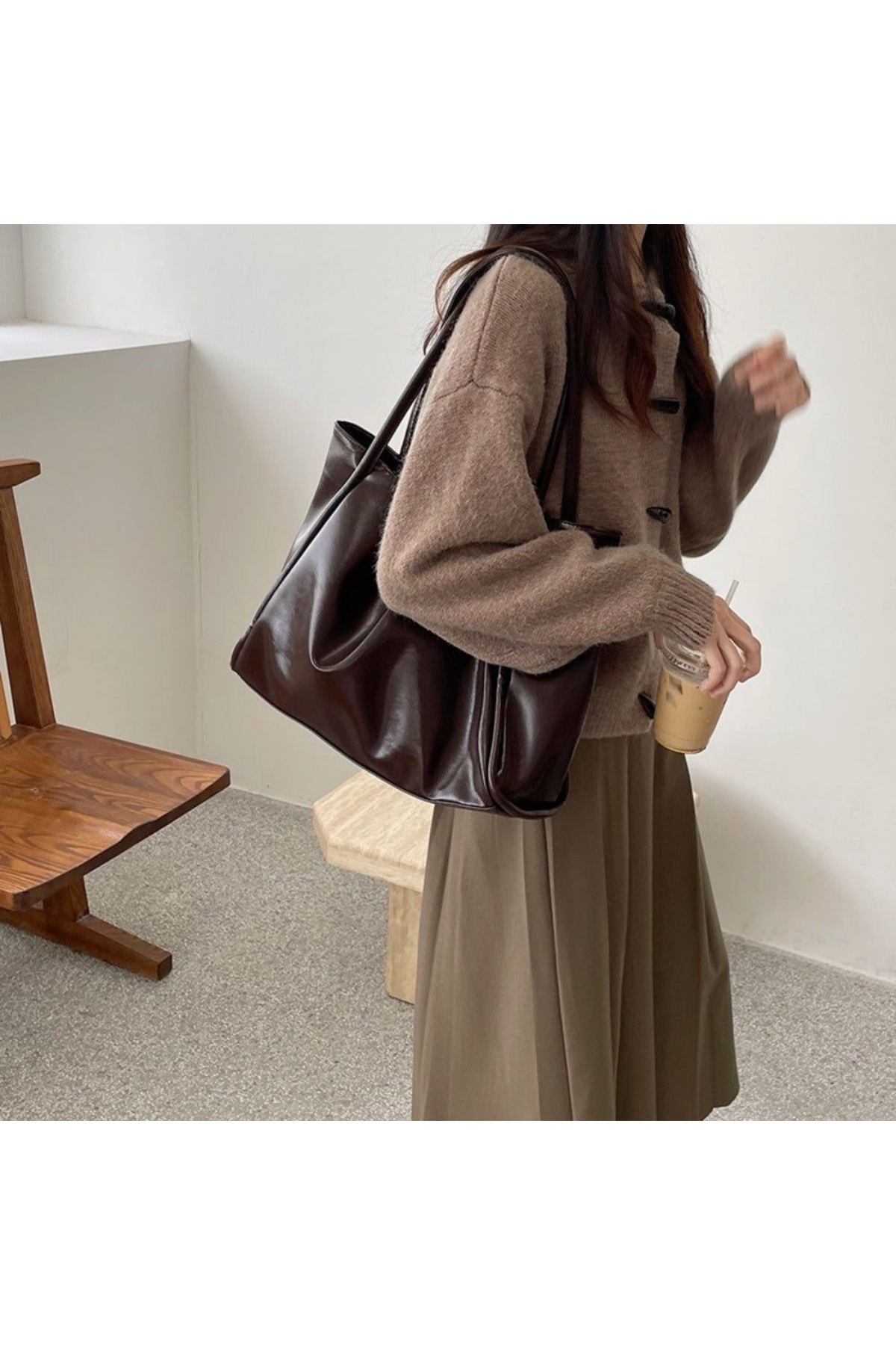 Mojeva  Soft Acıkahverengi Kadın Omuz Ve Kol Çantası - Görsel 3