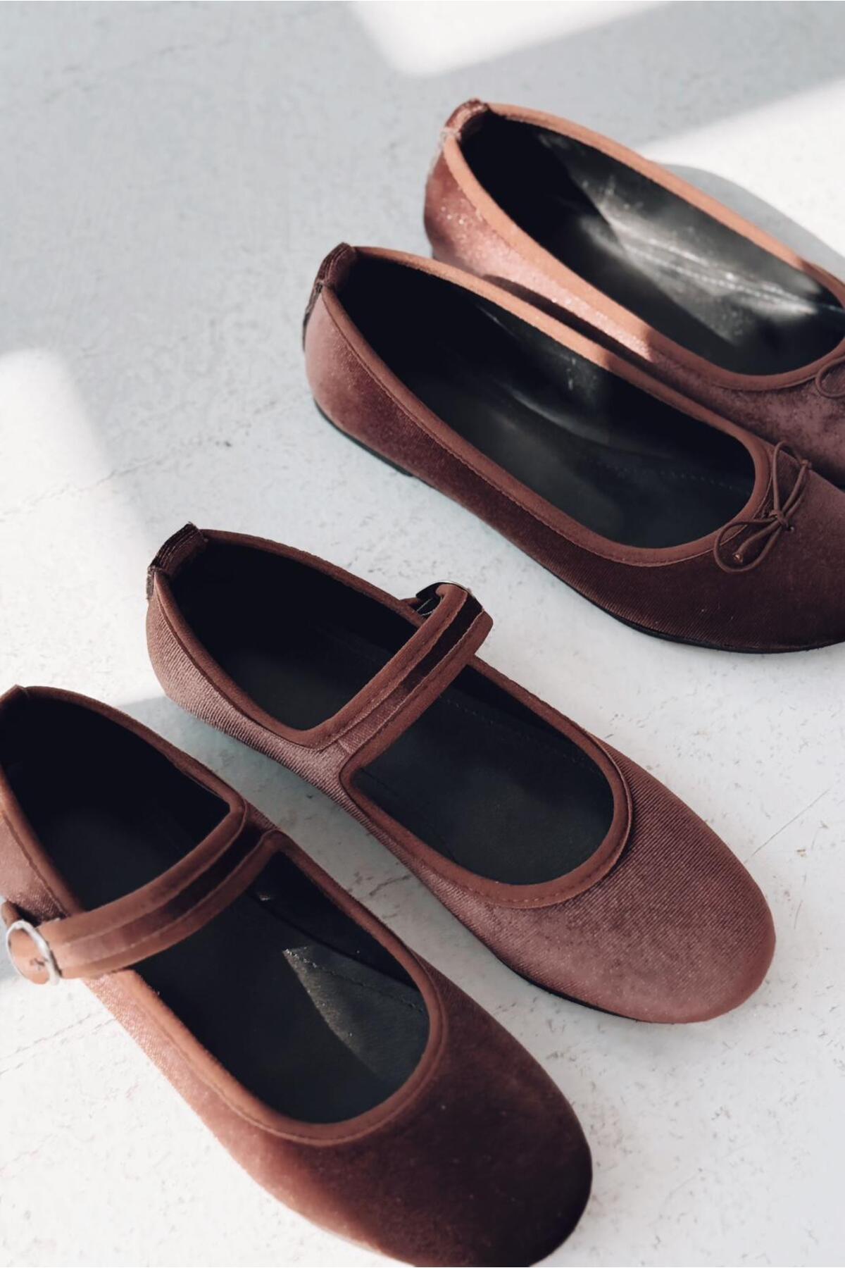 I Love Shoes Vosinta Kadife Mary Jane Babet Acıkahve görsel 6