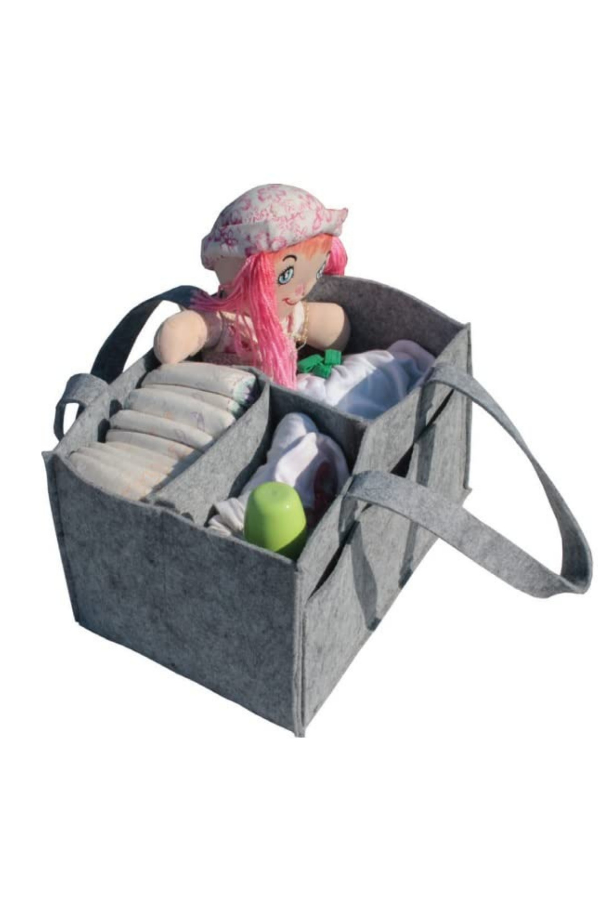 Eynel Keçe Anne Bebek Bakım Çantası, Bebek Bezi, Bebek Ürünleri, Krem, Koyma Taşıma Saklama Organizeri fotoğrafı 3 (önizleme)