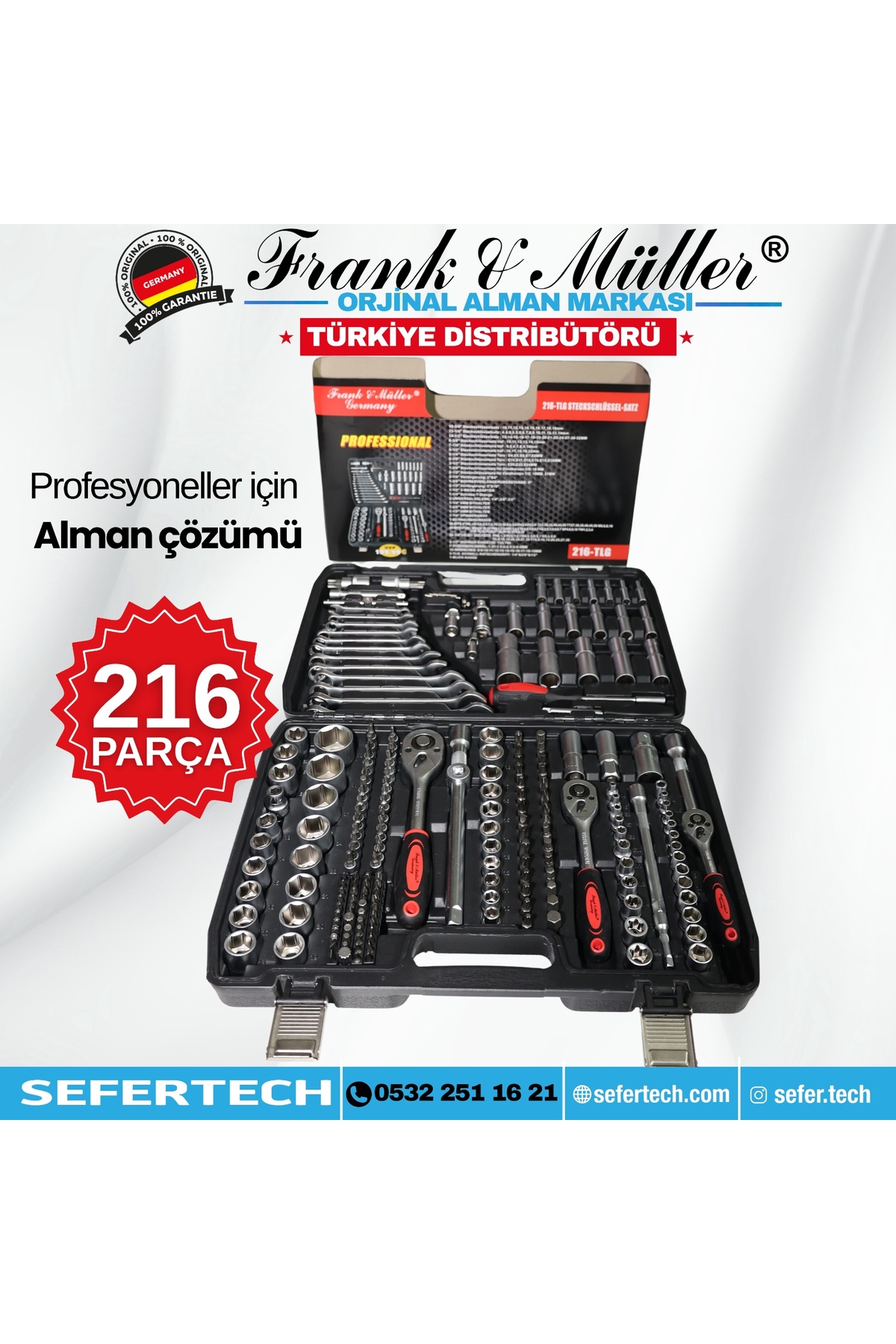 Frank & Müller Germany Tam Profesiyonel 216 Parça Lokma Anahtar