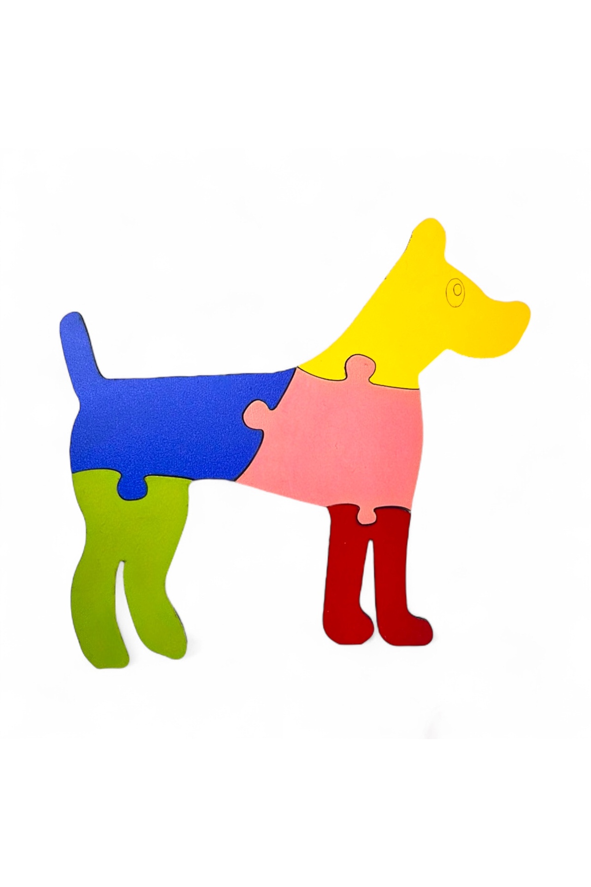 پازل ۵ تکه رنگارنگ ام‌دی‌اف با شکل سگ (بسته ۶ عددی)