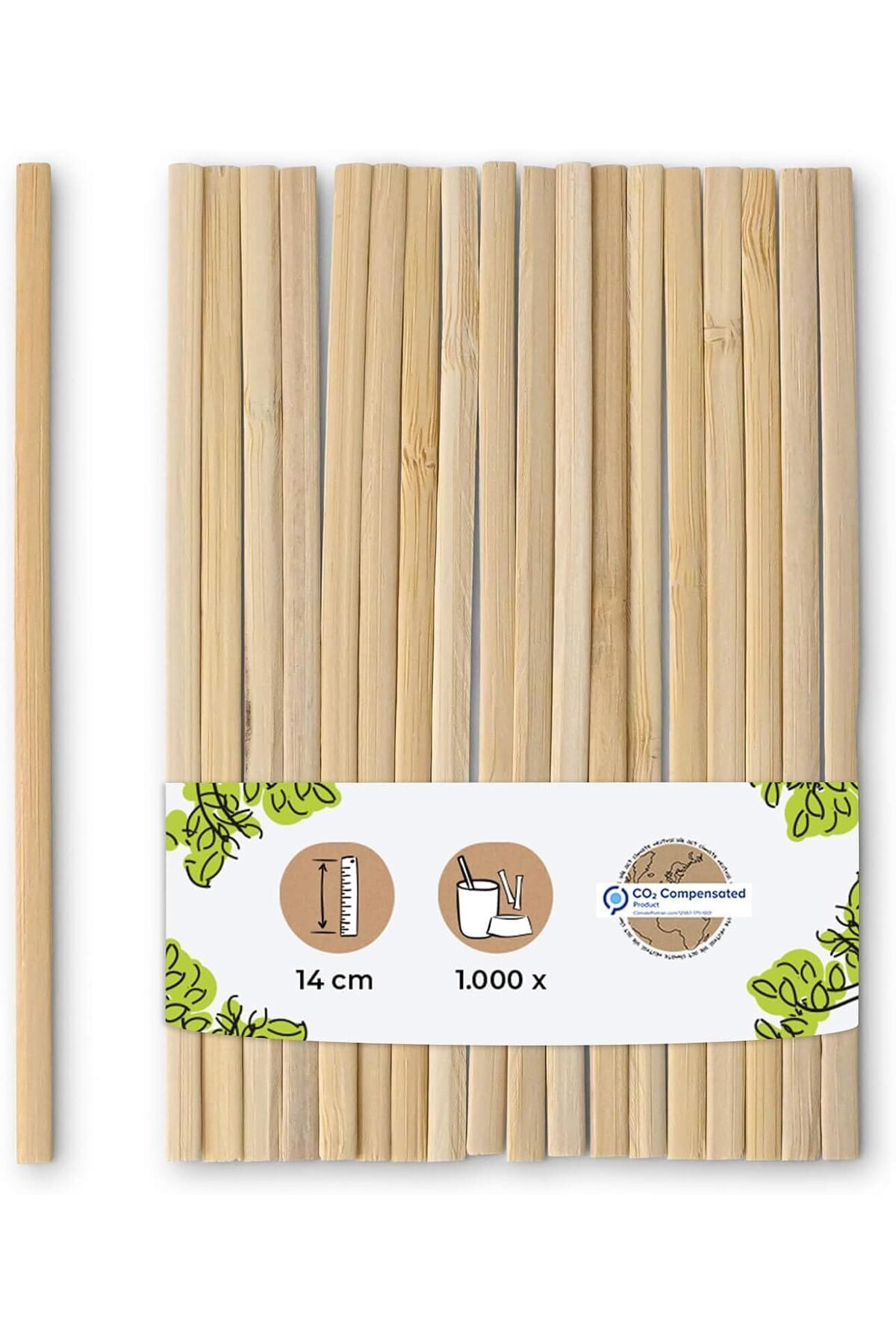 Lufern Özel Üretim %100 Bambu Kahve Karıştırıcı 140 MM 250 Adet Sıcak İçecekler Çay Kahve Karıştırma Çubuğu