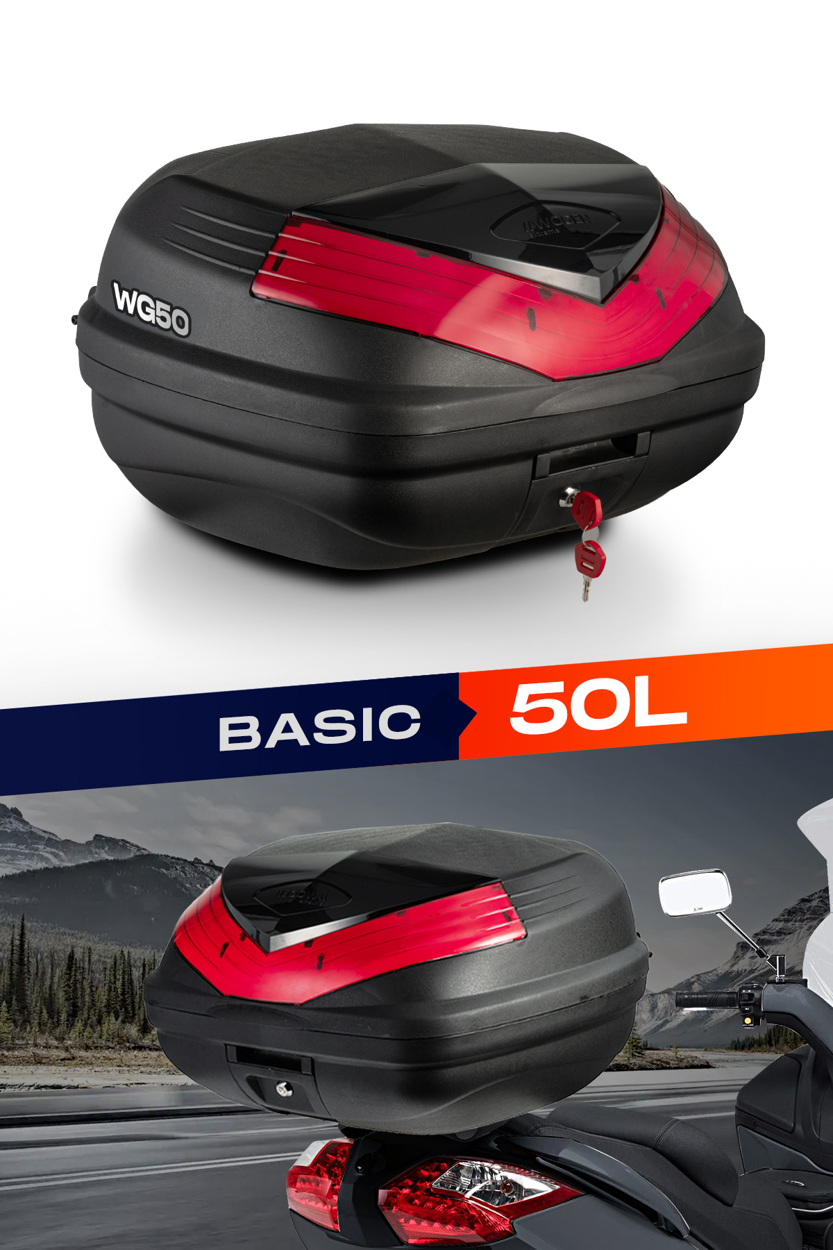 WOGEN Wg50 Arka Çanta 50 Litre Sırt Dayamalı Premium (SİYAH) + KARBON DİZLİK HEDİYE