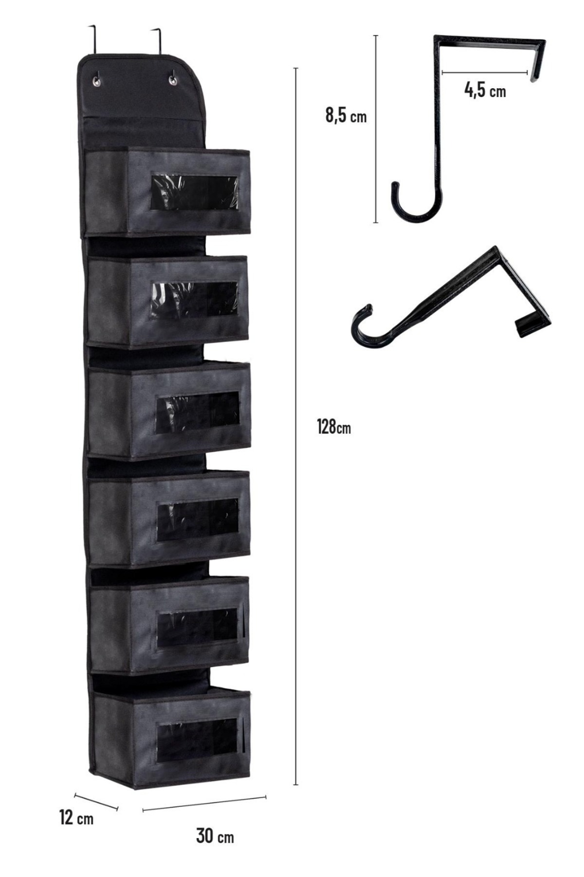 Smyak 6 Katlı Kapı Arkası Düzenleyici Raf Bebek Eşyası Çocuk Odası Banyo Organizer fotoğrafı 2 (önizleme)