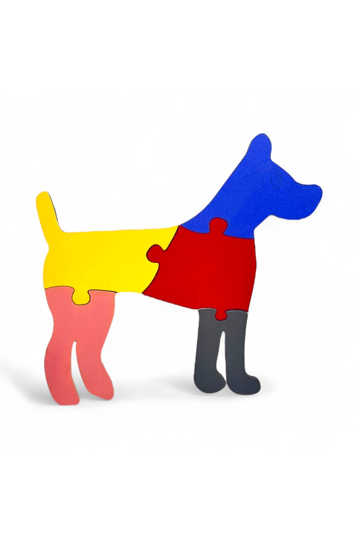 پازل ۵ تکه رنگارنگ ام‌دی‌اف با شکل سگ (بسته ۶ عددی)