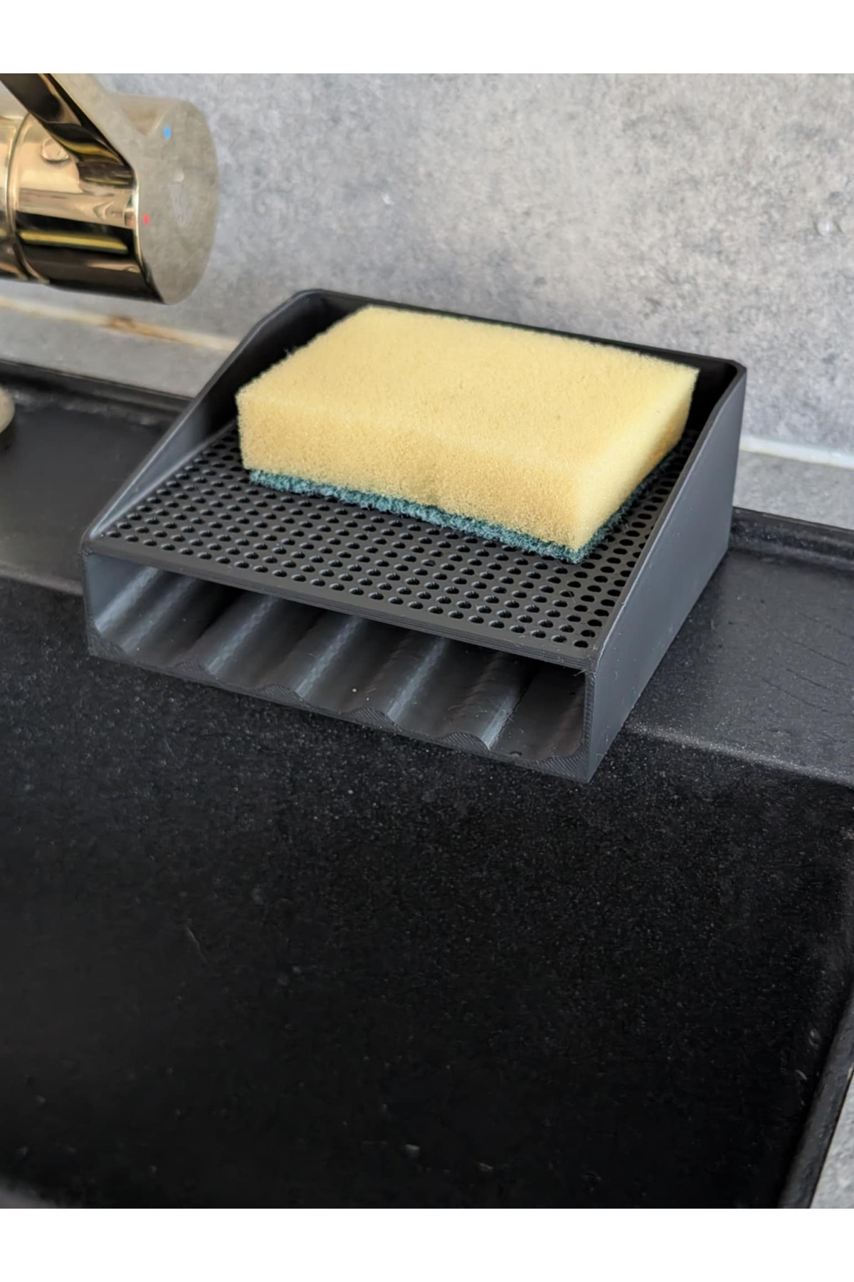 : Mutfak Sünger ve Fırça Tutucu – 3D Baskı Dekoratif Organizer