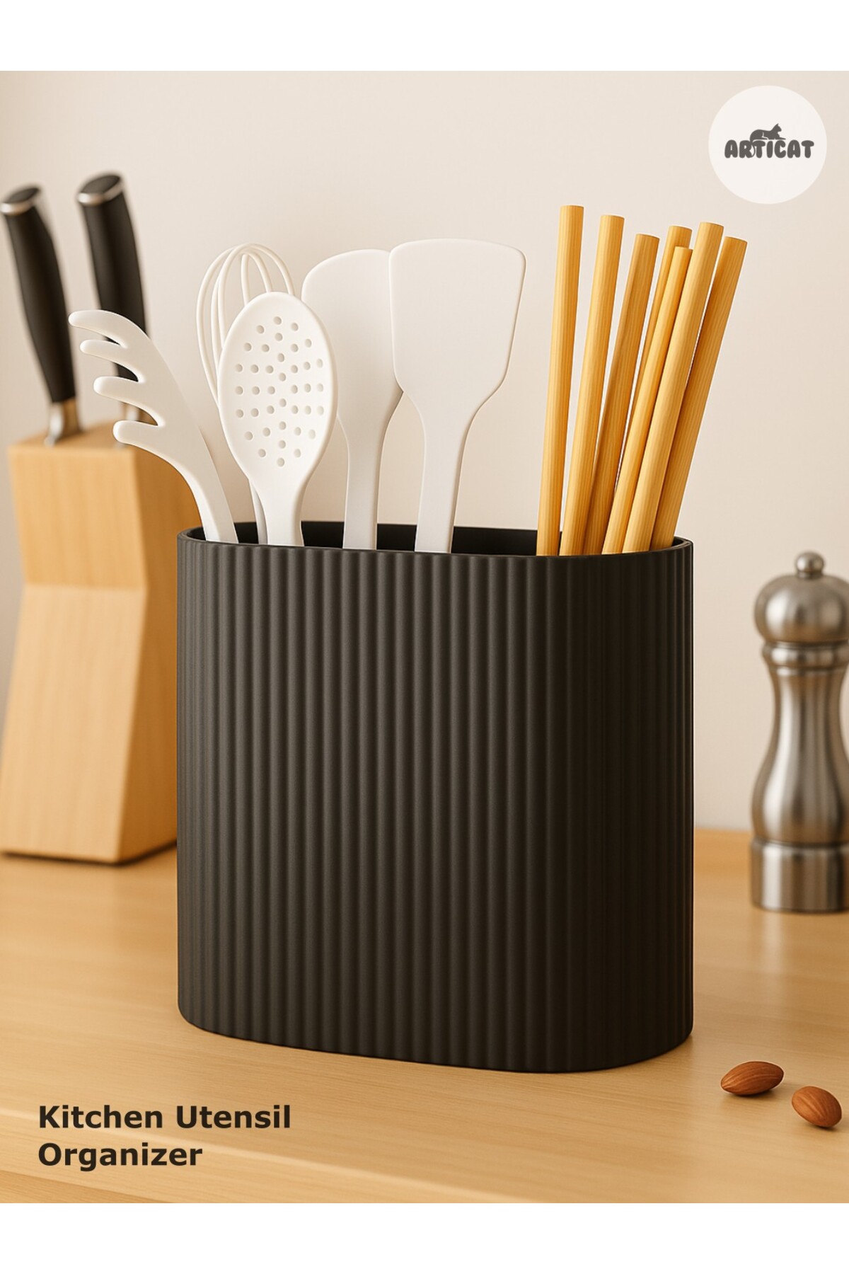 Mutfak Gereç Organizeri – Kaşık, Çatal, Bıçak ve Kepçe Düzenleyici (Organizer) 12 CM x 6 CM