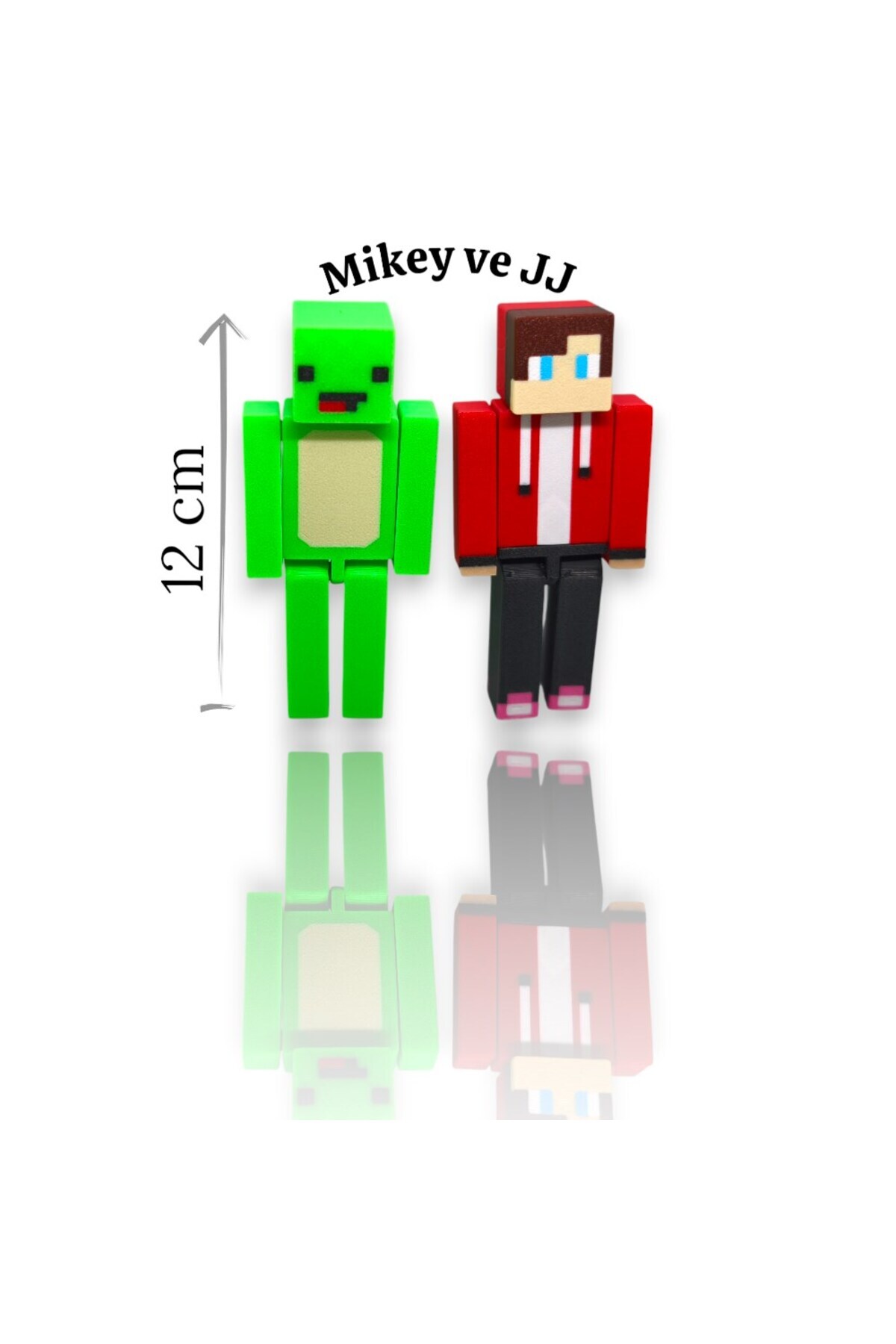 LoyHediyelik Loy3D Minecraft - Mikey ve JJ 12 cm Oynar Kol ve Bacak, Boya Yok