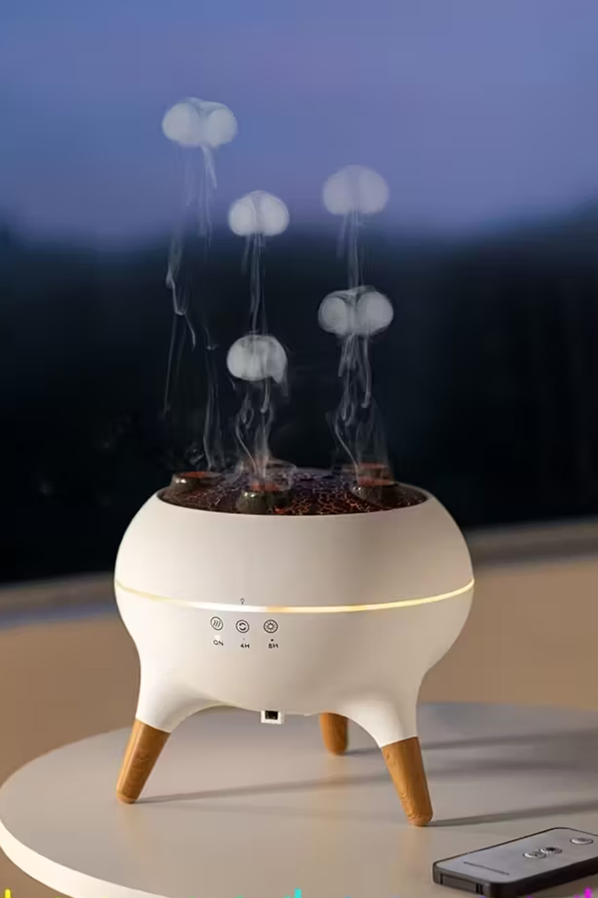 Resim EXENAR Dinamik Denizanası Hava Nemlendirici ve Esansiyel Yağ Difüzörü - Çok Fonksiyonlu - 7 Renk Işık 