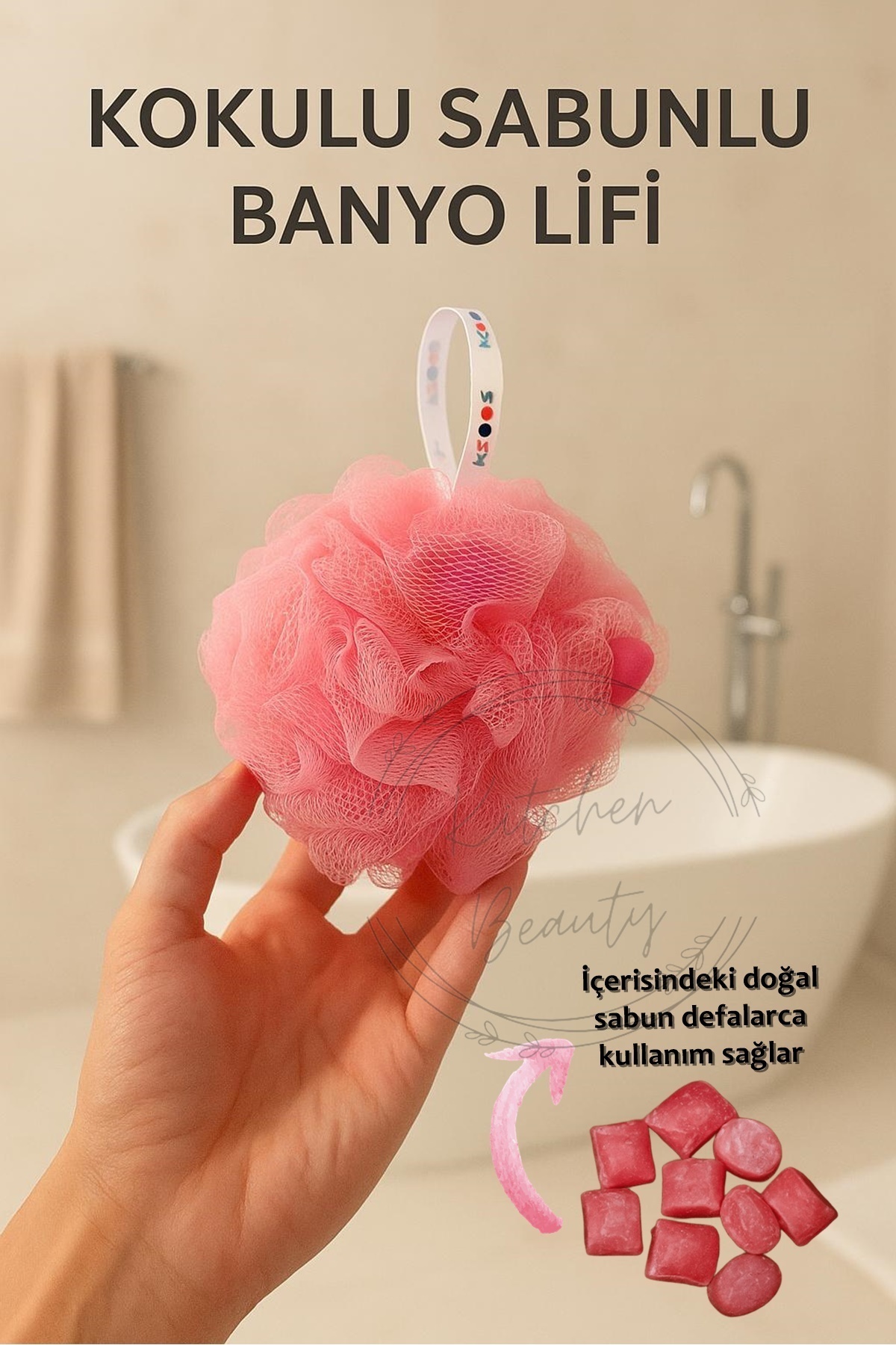 Kitchen Beauty Kendinden Sabunlu Banyo Lifi Ahududu Kokulu Ve Sabunlu Banyo Lifi Bol Köpüren Lif