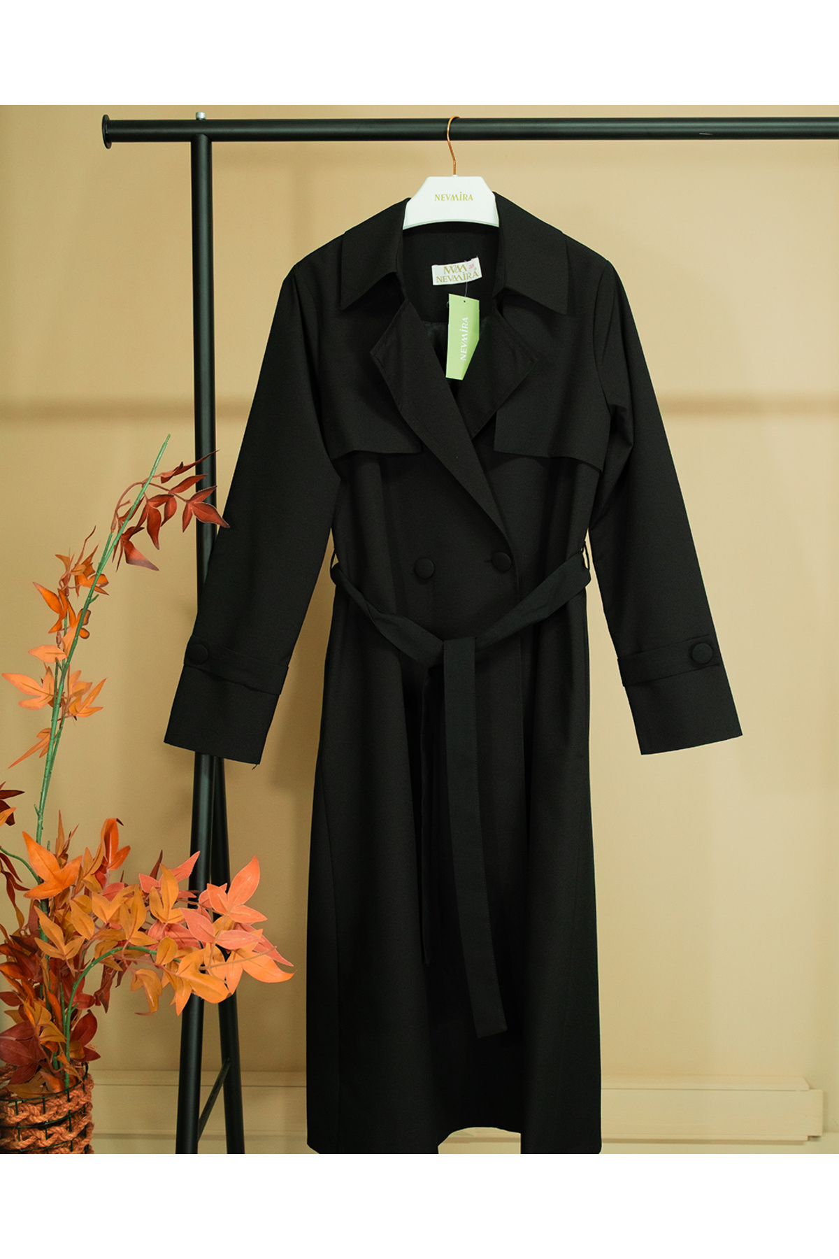 nevmira Rüzgarlıklı Tek Düğme Trençkot