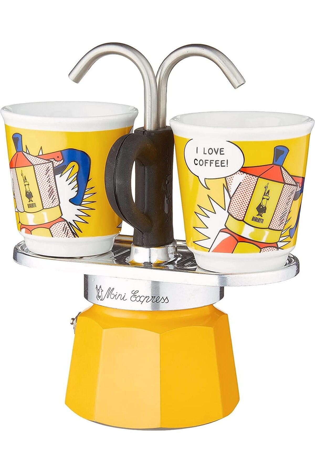 Yıldızan - Set Mini: Ocak Üstü Espresso Pişirici + 2 Cups - Lichtenstein Serisi 1166718