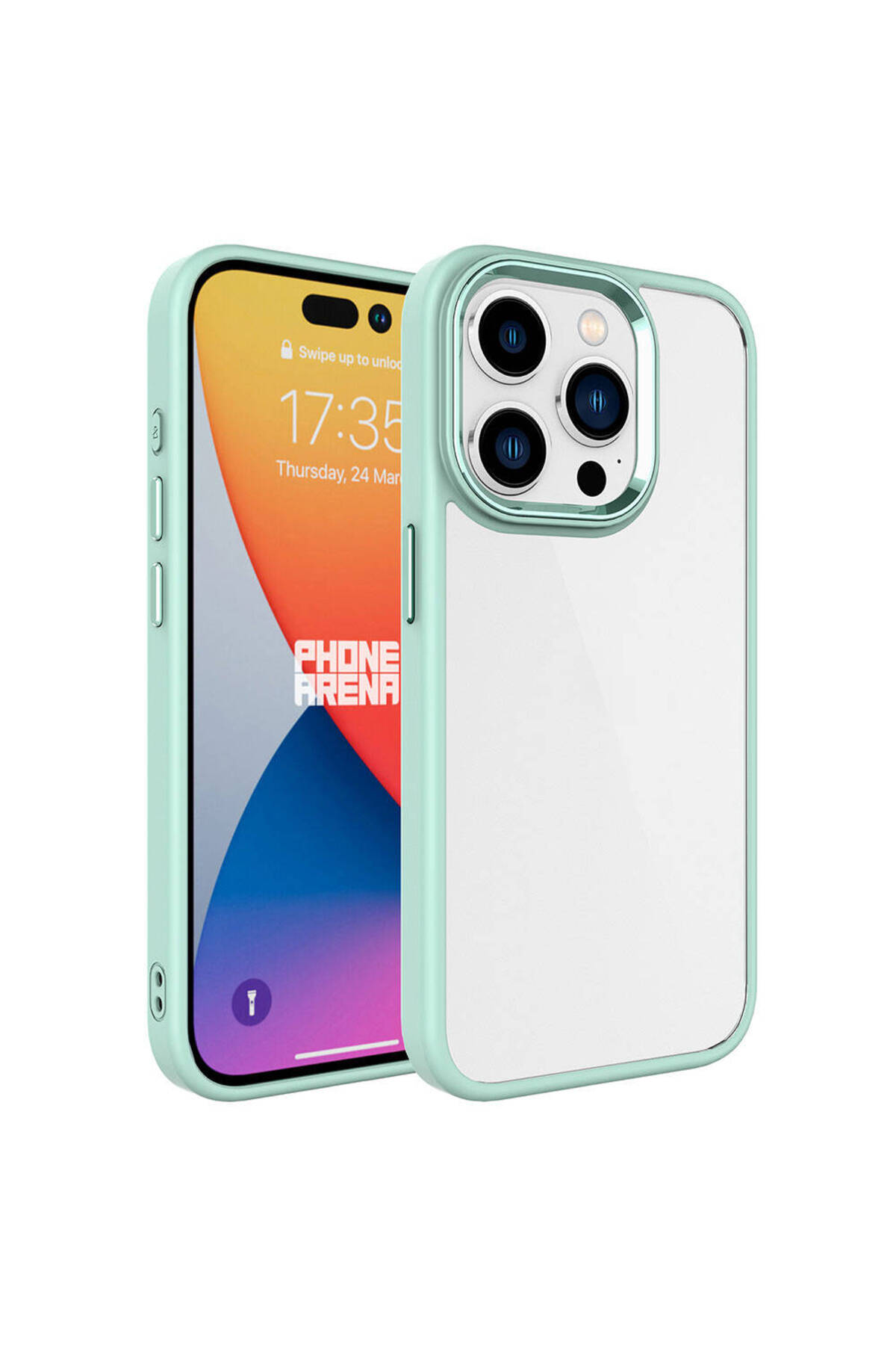 iPhone 15 Pro Max Uyumlu LCKC Krom Kılıf-Yeşil