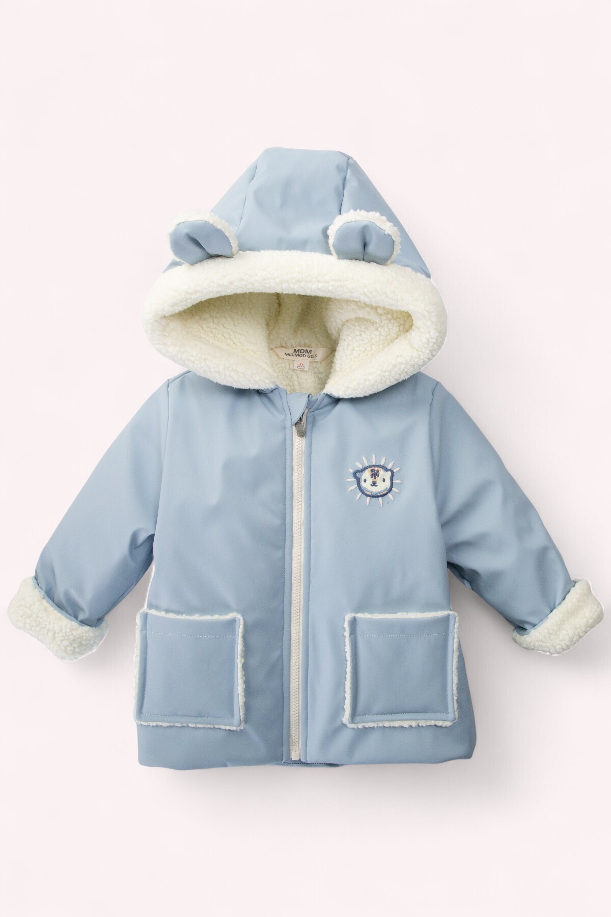 میدی مود کاپشن زمستانی پسرانه با جیب‌های جلو، آستر پشمی، مناسب برای سنین ۲ تا ۷ سال