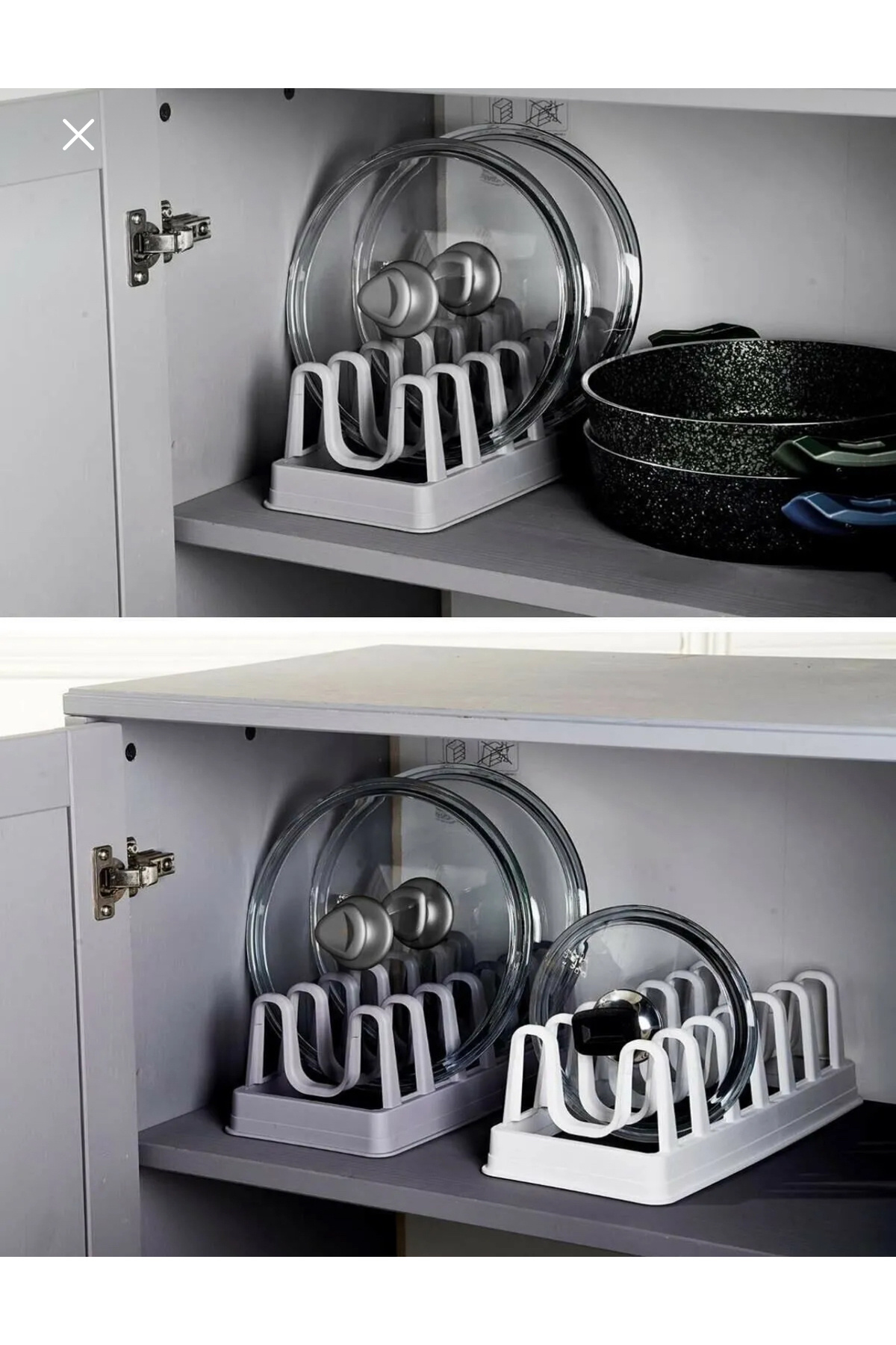 MİMOZA PARK 2 шт. Органайзер для кришок від каструль - Органайзер для тарілок від каструль з 6 відділеннями