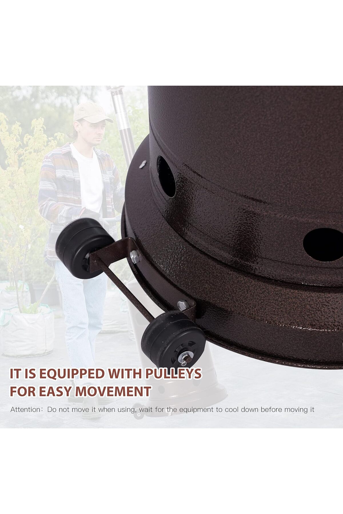 دفاية خارجية غاز للحديقة والمطاعم مظلة ستانلس ستيل 225سم بقوة 13KW مع اشتعال إلكتروني ,DLC-38030