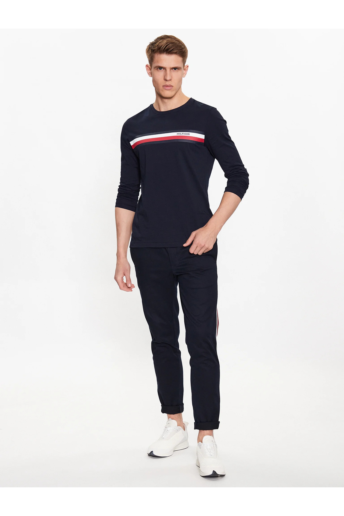 سویشرت مردانه اسلیمی آستین بلند | تامی هیلفیگر Tommy Hilfiger MW0MW32366-07 - تصویر 4