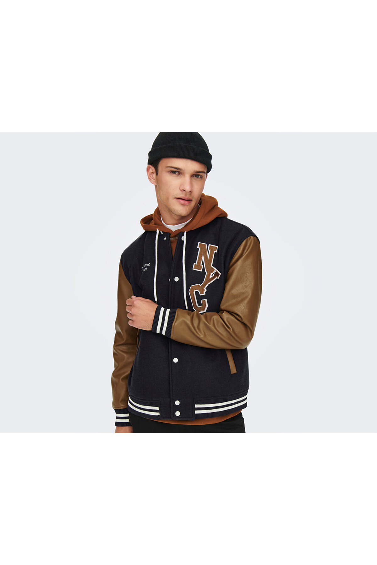ONLY Onsjay Varsity Jacket Otw Erkek Günlük Ceket 22022572-DARK