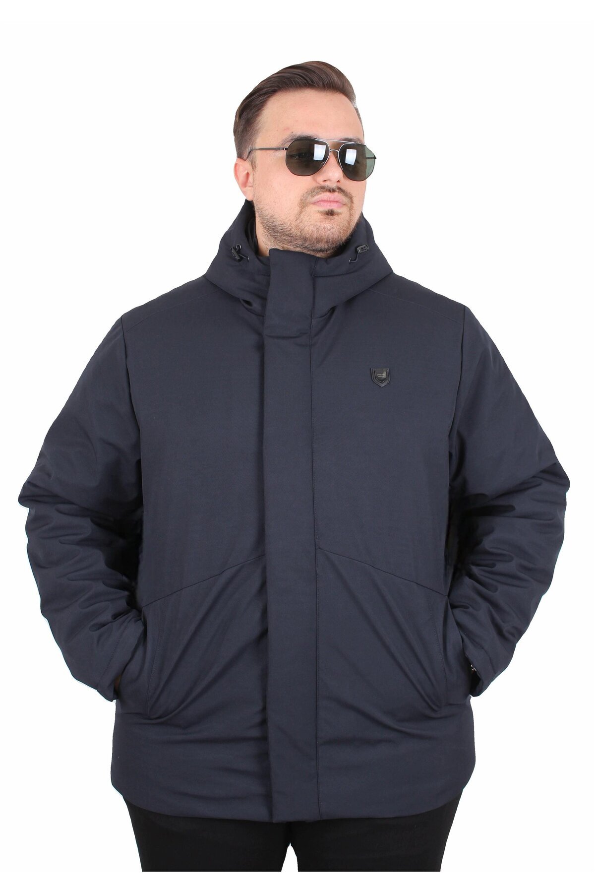 Starbattal Erkek Büyük Beden Kapüşonlu Mont Lujo 2504 LACIVERT