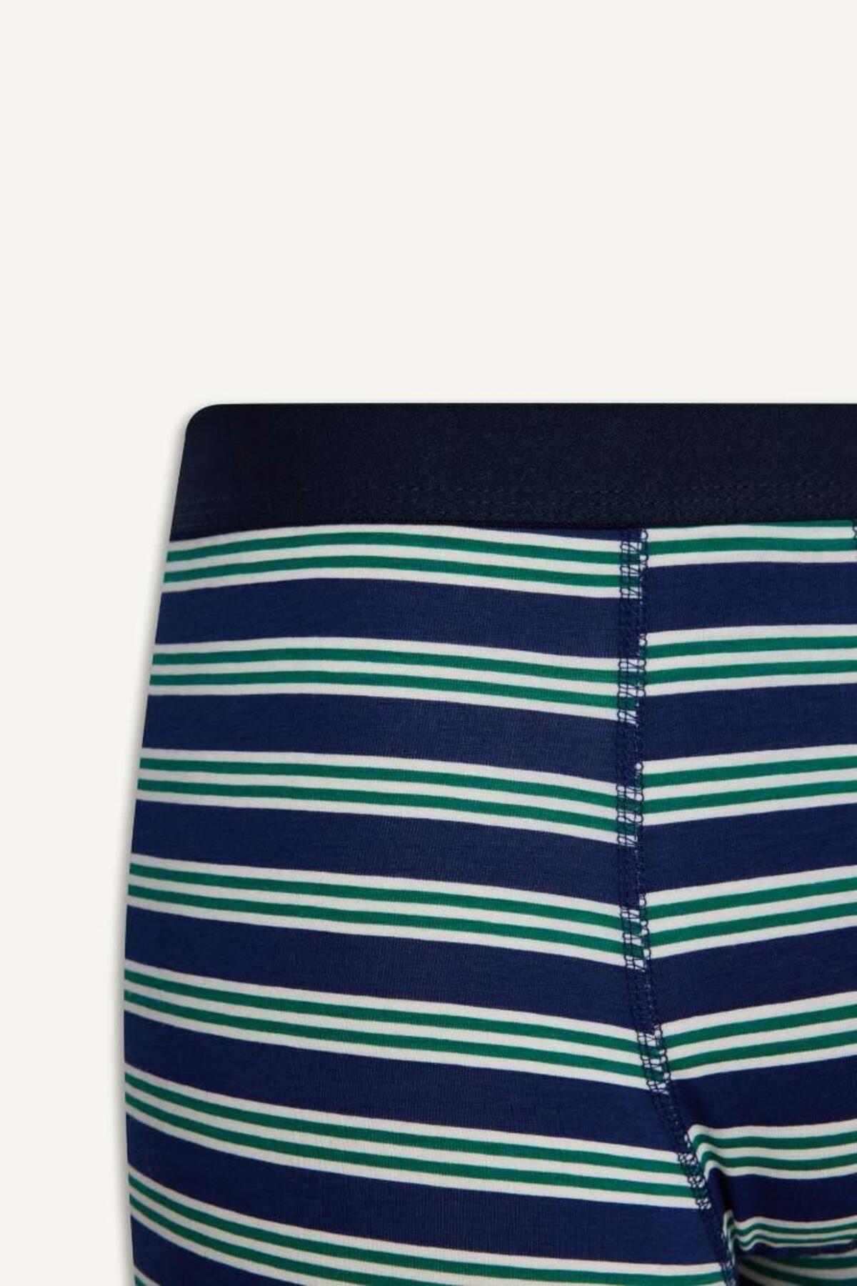 DeFacto Regular Fit Pamuklu Çizgili 3'lü Boxer E0123AX25AU görsel 4