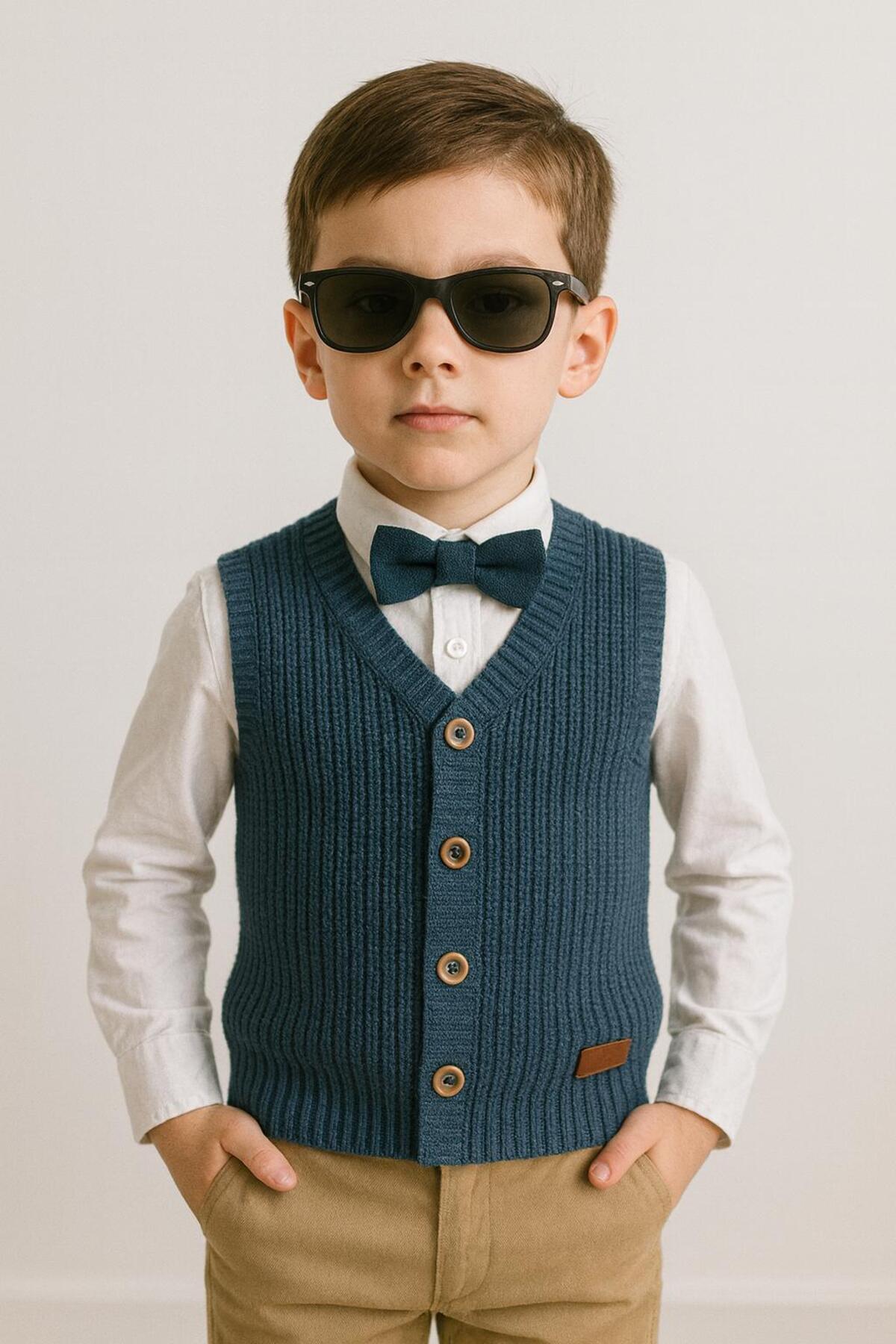 meriç bebe - bütün çocuklar melektir. mrc Erkek Çocuk Selanik Örgü Yelek – Esnek ve Şık – 0-5 Yaş fotoğrafı 5 (önizleme)