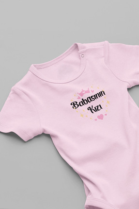 EYDUBABY Babasının Kızı Pembe Bebek Body Badi Çıtçıtlı Zıbın
