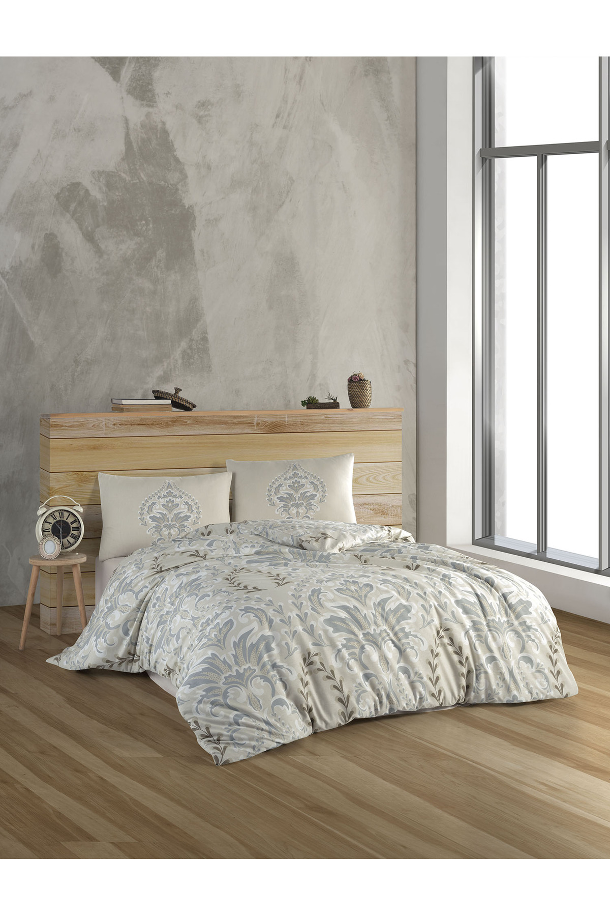 Crystal Ranforce Double Duvet Cover Set | 100% Cotton | 57 Strands | 4 Pieces | Luxury Box
