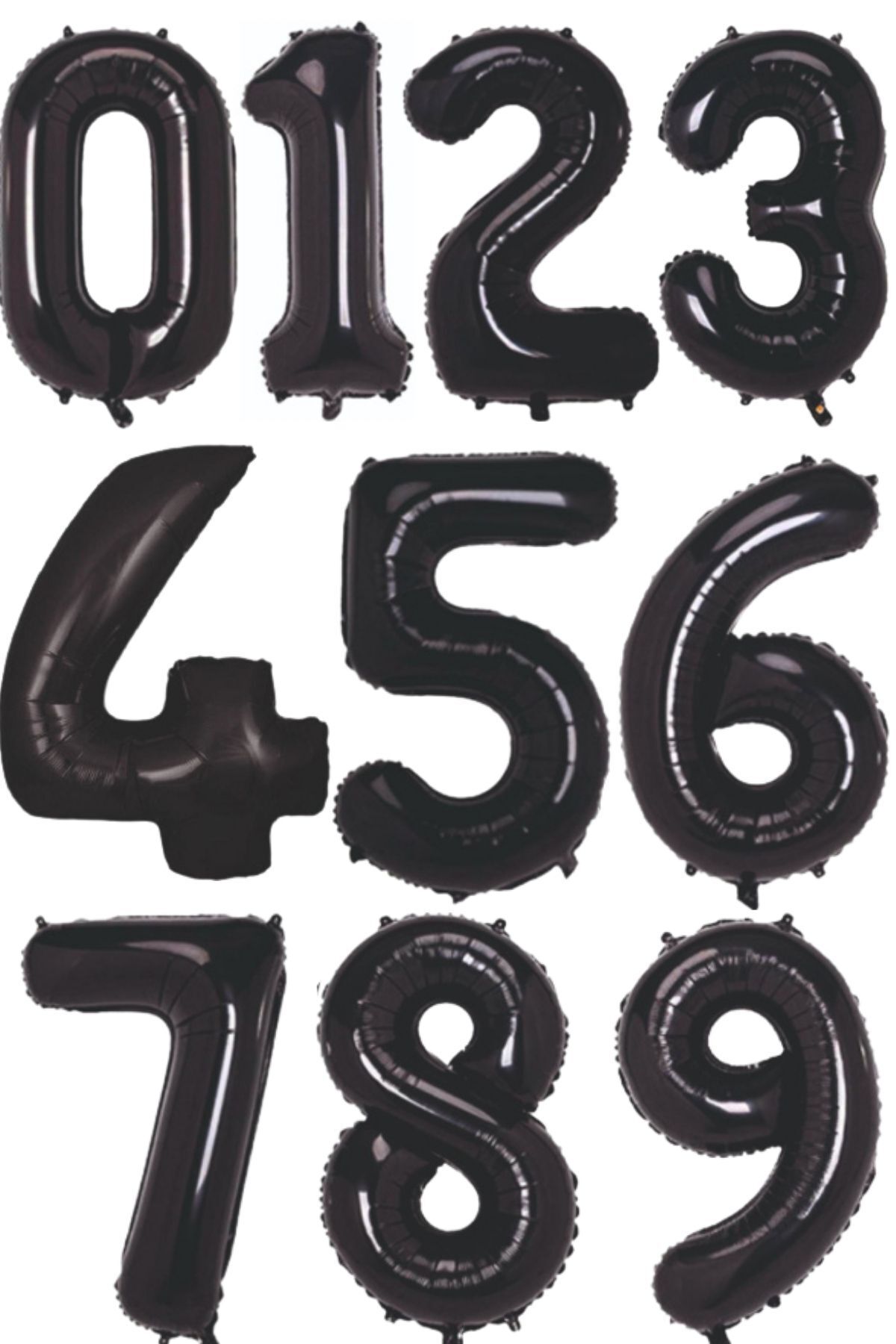 Baloncu Dede Siyah 76 CM Büyük Boy Rakam Balon Doğum Günü Yaş Parti Balonu Rakam Balon Yaş Balon