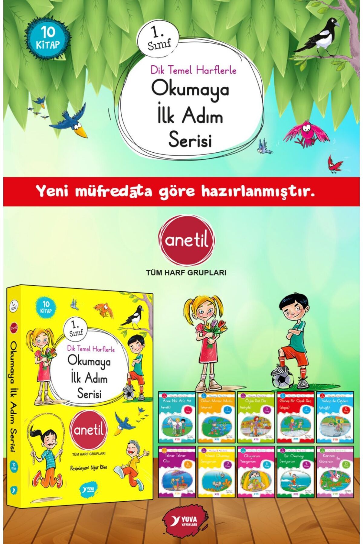 Yuva Yayınları Okumaya İlk Adım Serisi 1.Sınıf 10 Kitap (ANETİL) 2025 - 2026 YENİ MÜFREDAT BDRKİTAP