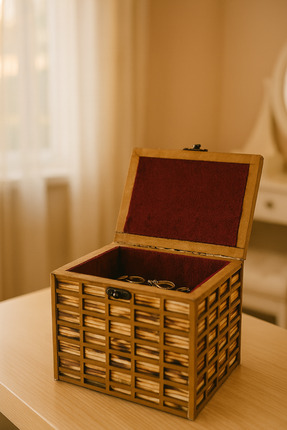 SANAT AHENK Arka - El Yapımı Kadife Takı Kutusu