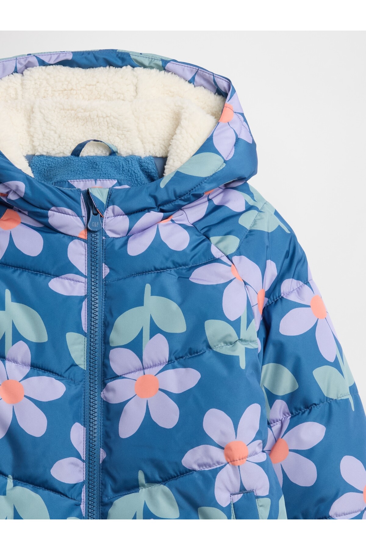 GAP Kız Bebek Mavi ColdControl Max Şişme Puffer Mont fotoğrafı 2 (önizleme)