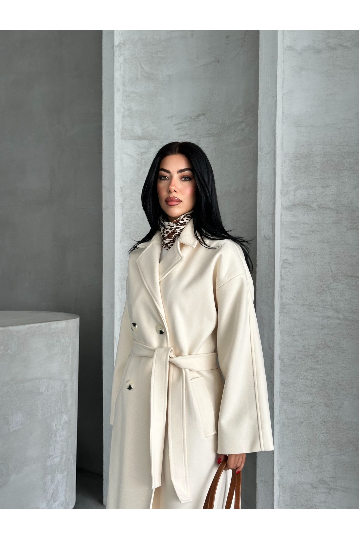 Fashionbox kadın premıum kalite oversize astarlı kaban 25105 görsel 6