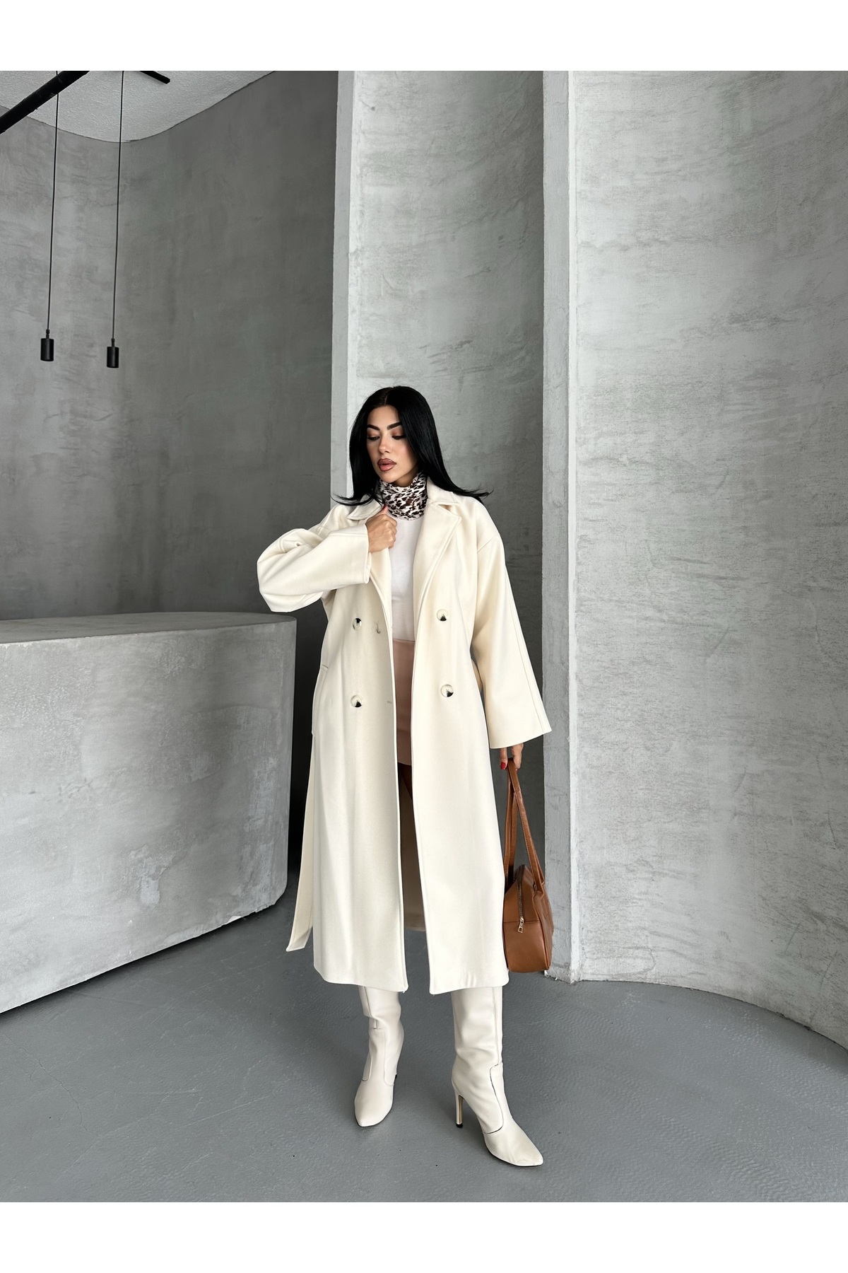 Fashionbox kadın premıum kalite oversize astarlı kaban 25105 görsel 4