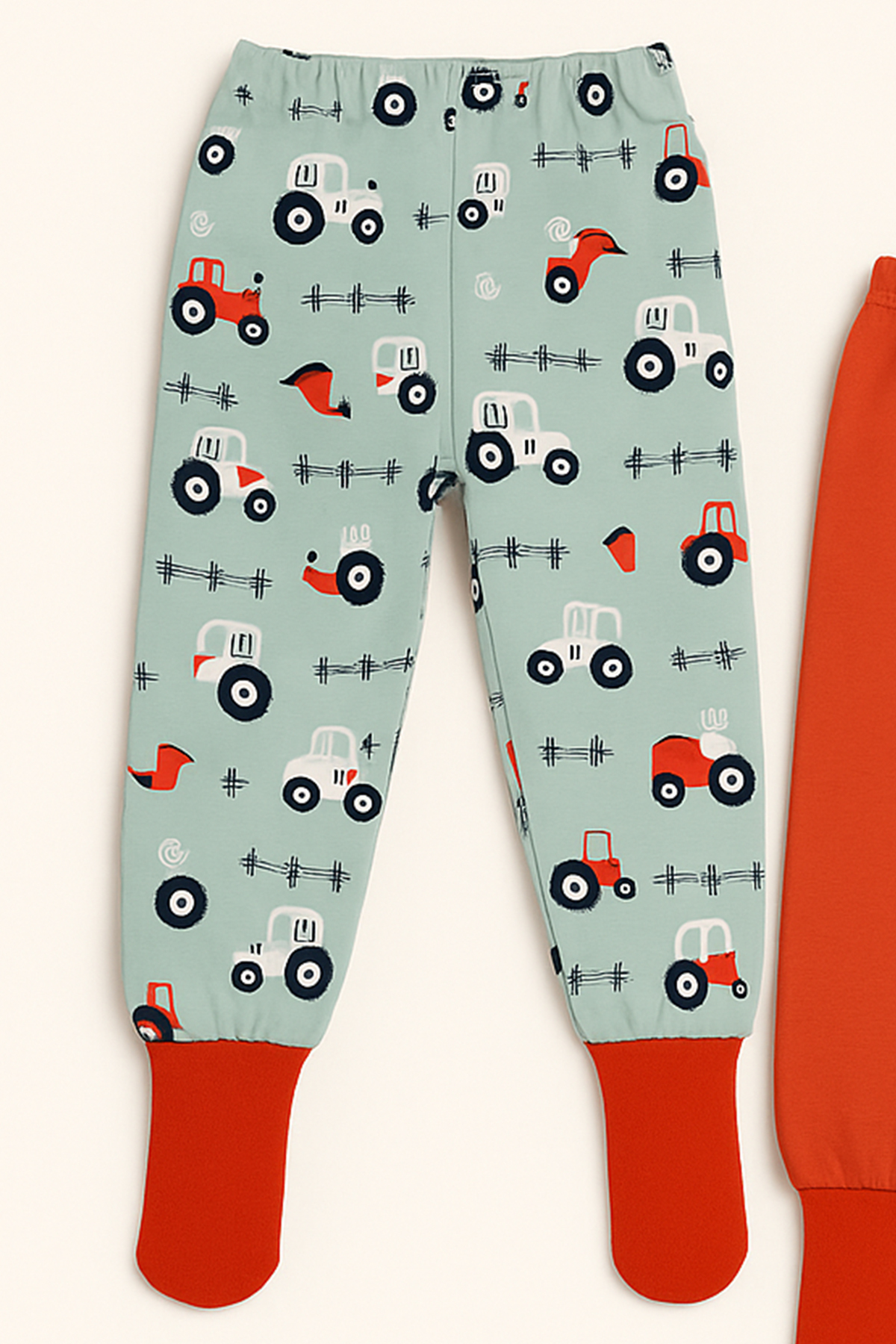 Melekpare Bebek&çocuk Organik Patikli Pantolon Kendinden Çoraplı Alt Pijama Mevsimlik Pamuk 2'li Set fotoğrafı 3 (önizleme)