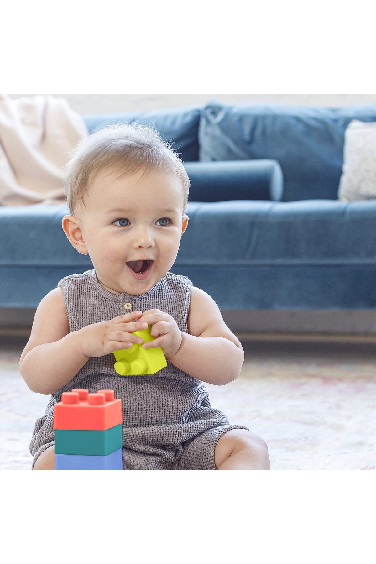 بلوک‌های ساختنی فوق‌العاده نرم و فاقد BPA، مجموعه ۱۲ تکه برای نوزادان و کودکان نوپا