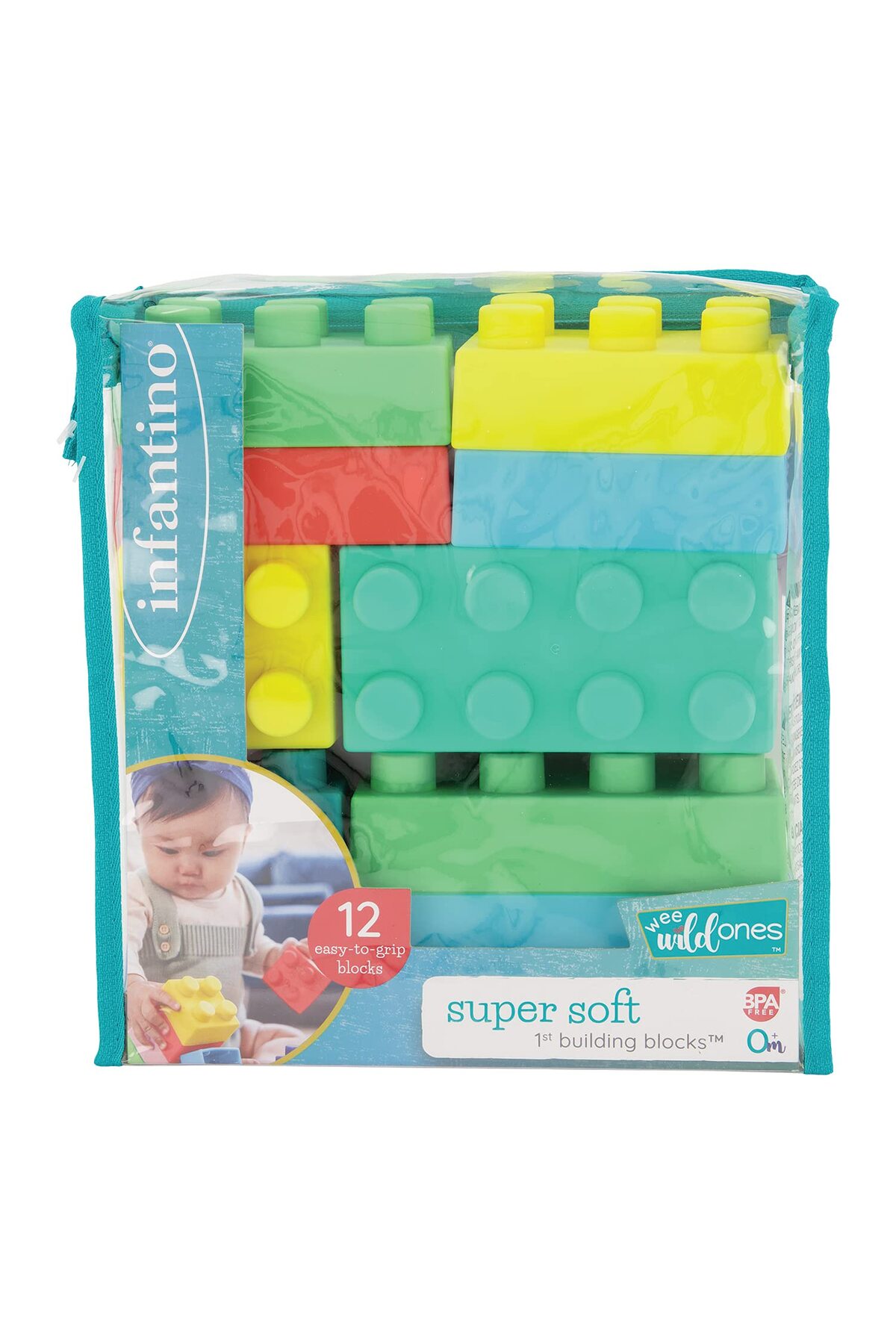 بلوک‌های ساختنی فوق‌العاده نرم و فاقد BPA، مجموعه ۱۲ تکه برای نوزادان و کودکان نوپا