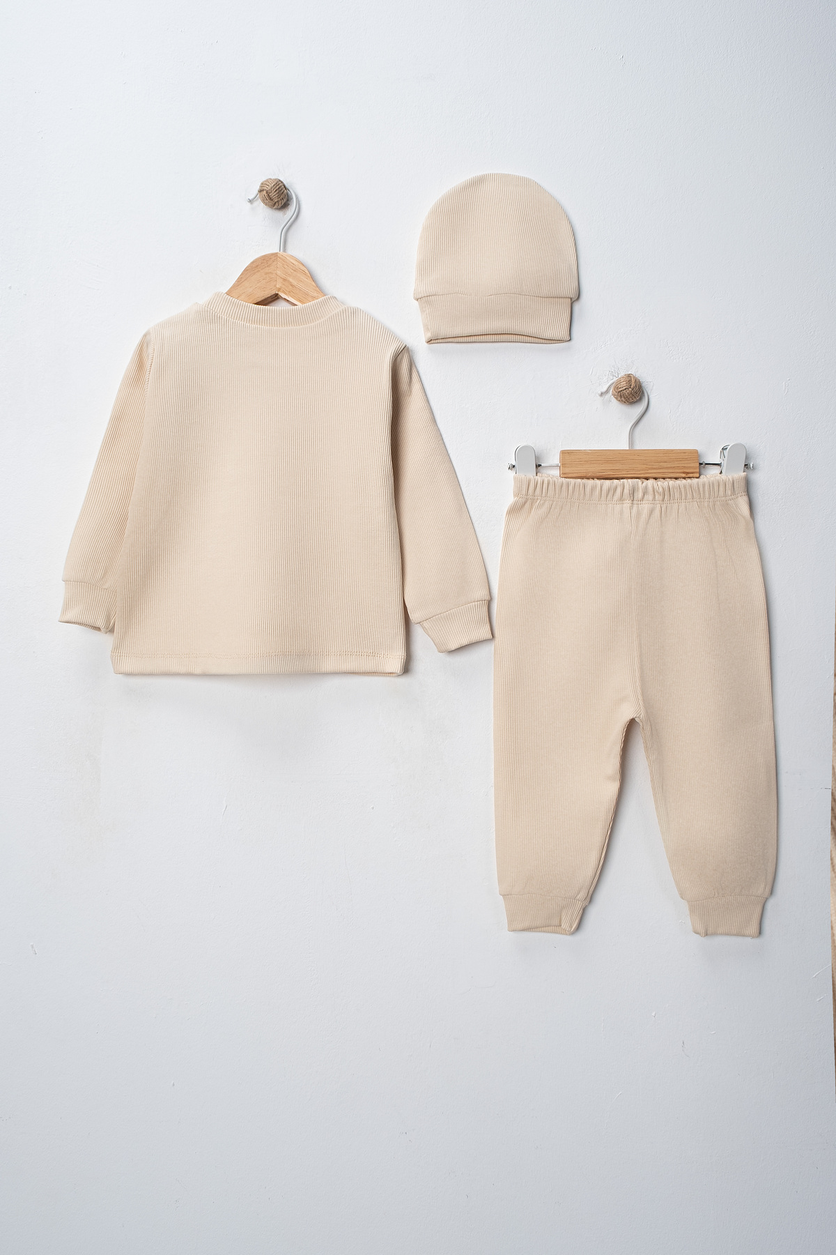 DIMPLE BABY Bereli 3 Parça Organik Pamuk Esnek Bebek Takımı fotoğrafı 6 (önizleme)